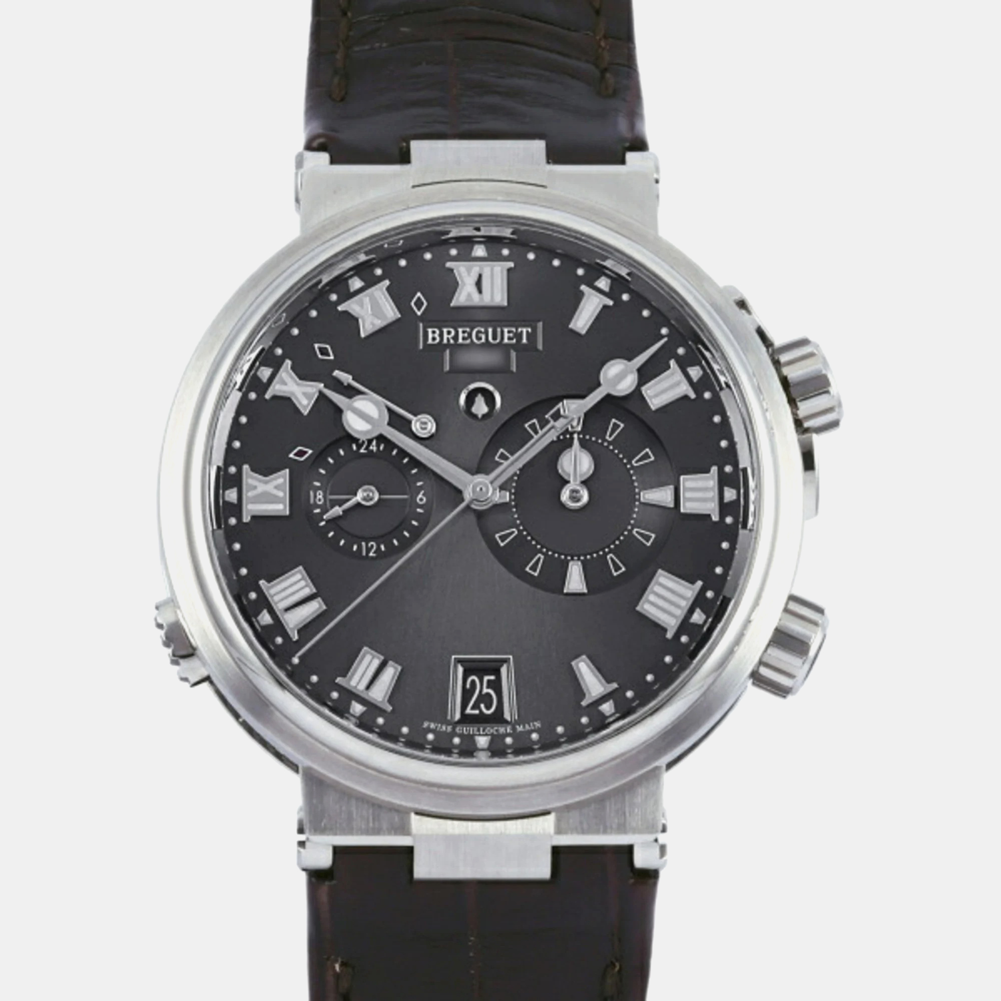 Pre-owned Breguet Grey Titanium Marine 5547ti/g2/9zu Automatic Men's Wristwatch 40 Mm