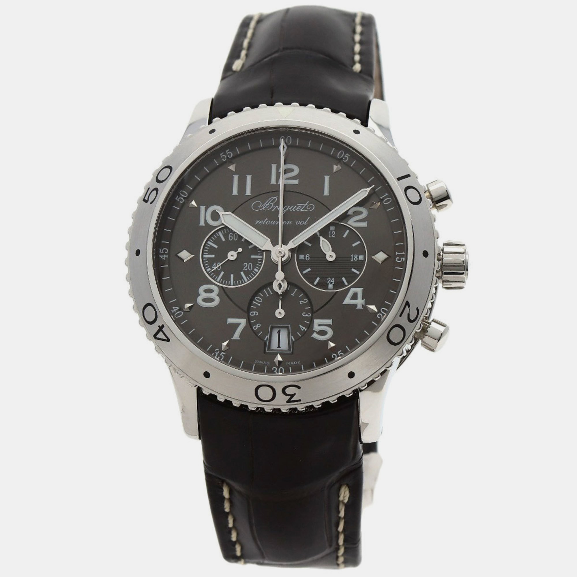 

Breguet Gray Stainless Steel Transaltantique Type XX 3810ST Men's Wristwatch, Grey