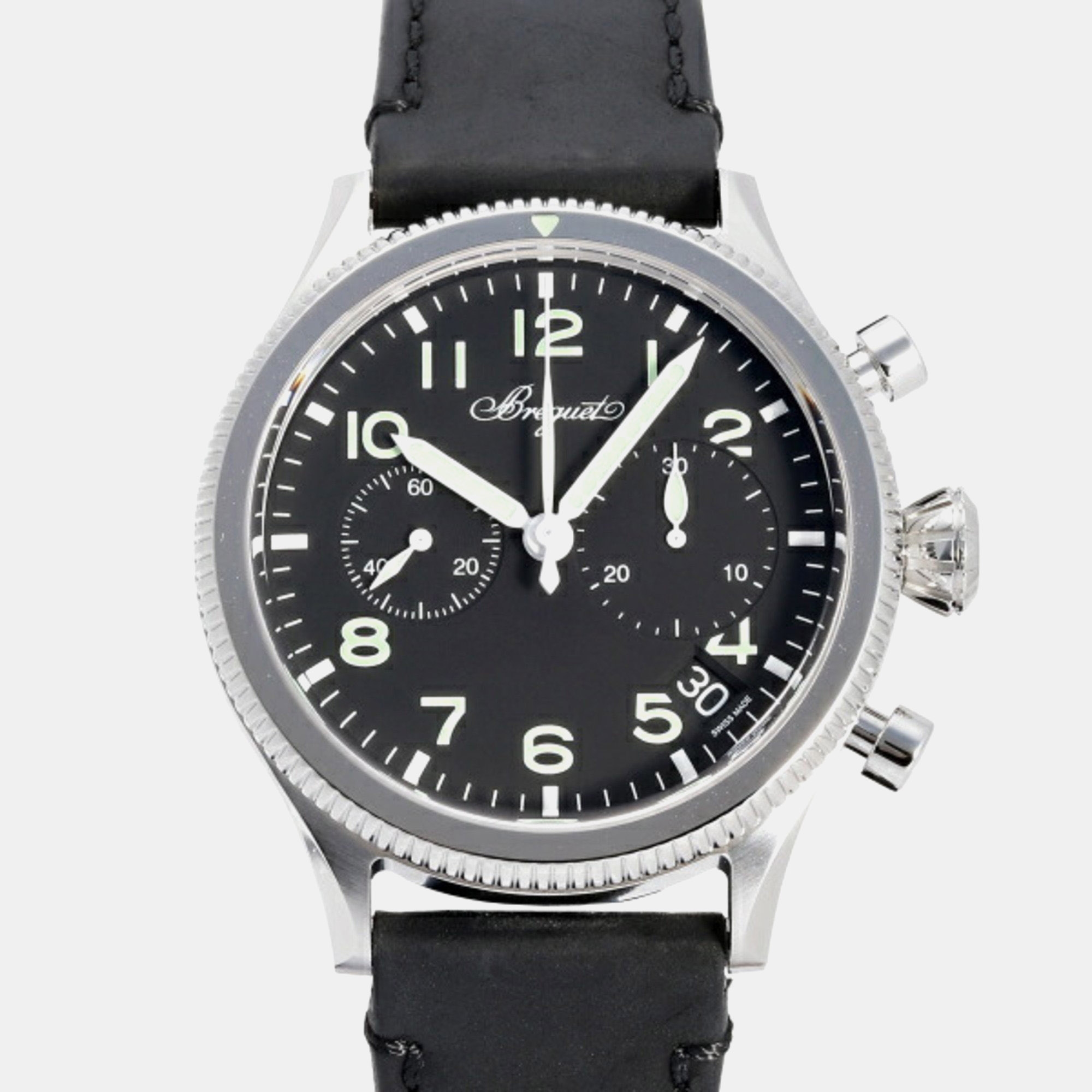

Breguet Black Stainless Steel Transaltantique Type Automatic Men's Wristwatch