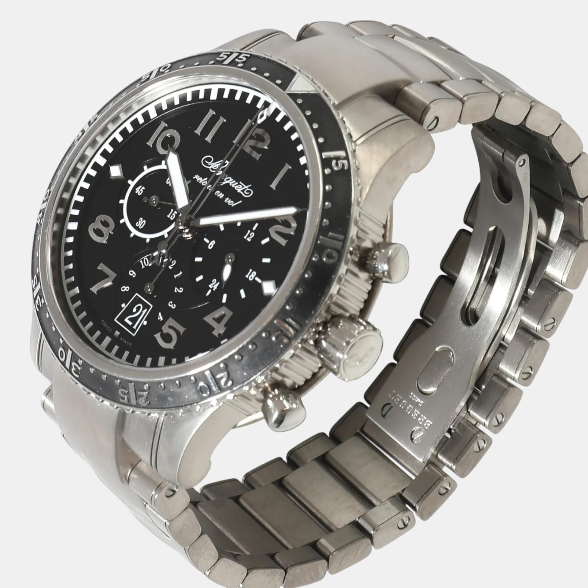 Breguet Black Titanium Transaltantique Type XXI 3810TI/H2/TZ9 Automatic Men`s Wristwatch 42.5 mm 