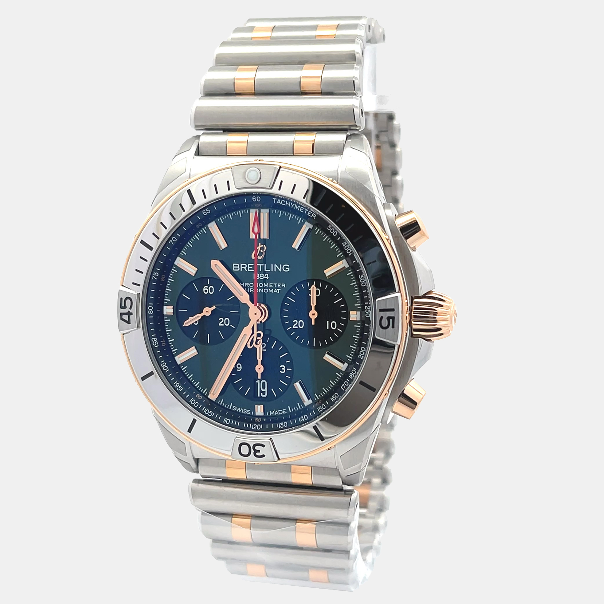 

Breitling Chronomat UB0134131L1U1 Automatic Green 18k Rose Gold Stainless Steel Men’s Wristwatch 42 mm