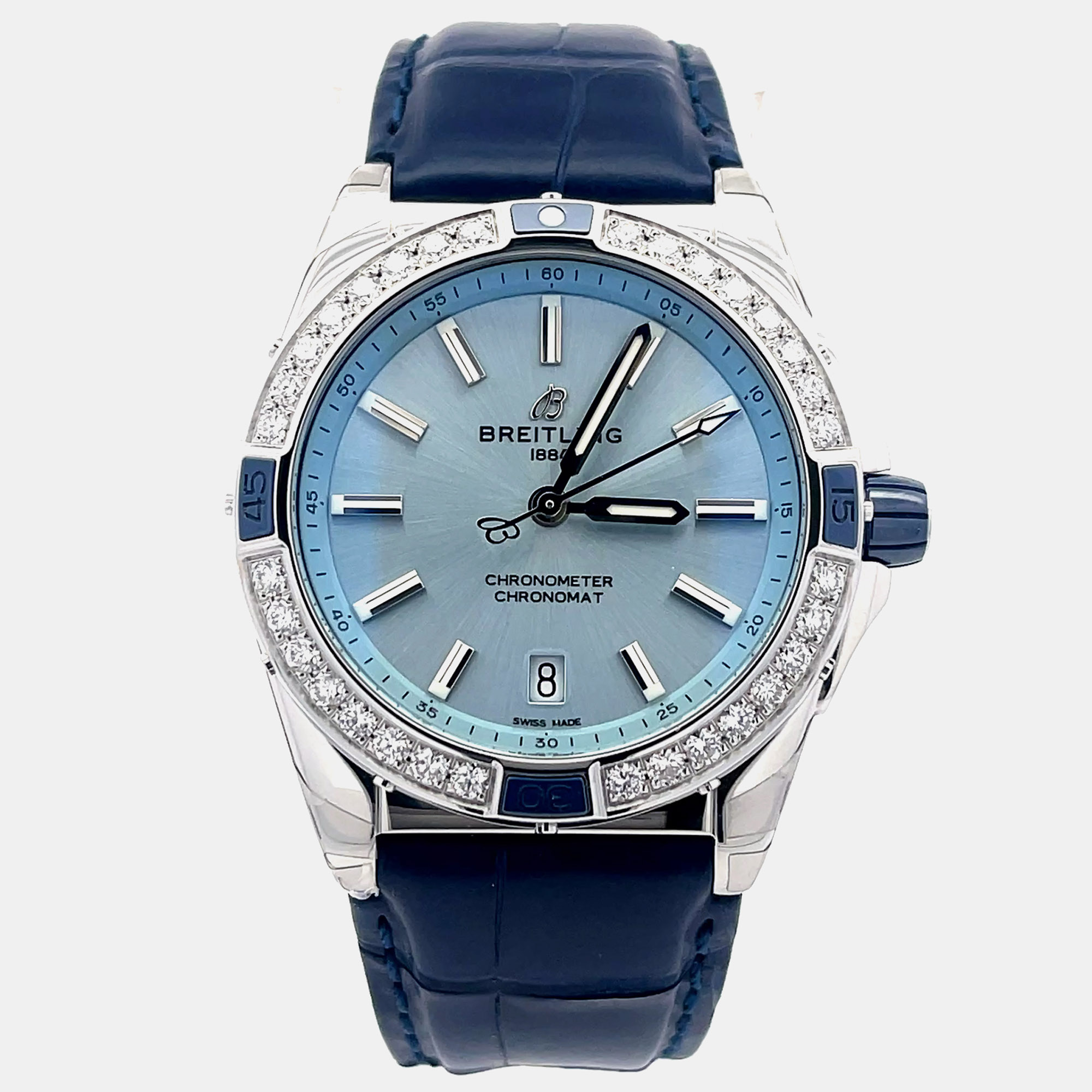 Breitling Super Chronomat Automatic 38 Automatic Ice Blue Stainless Steel Women’s Wristwatch 38 mm