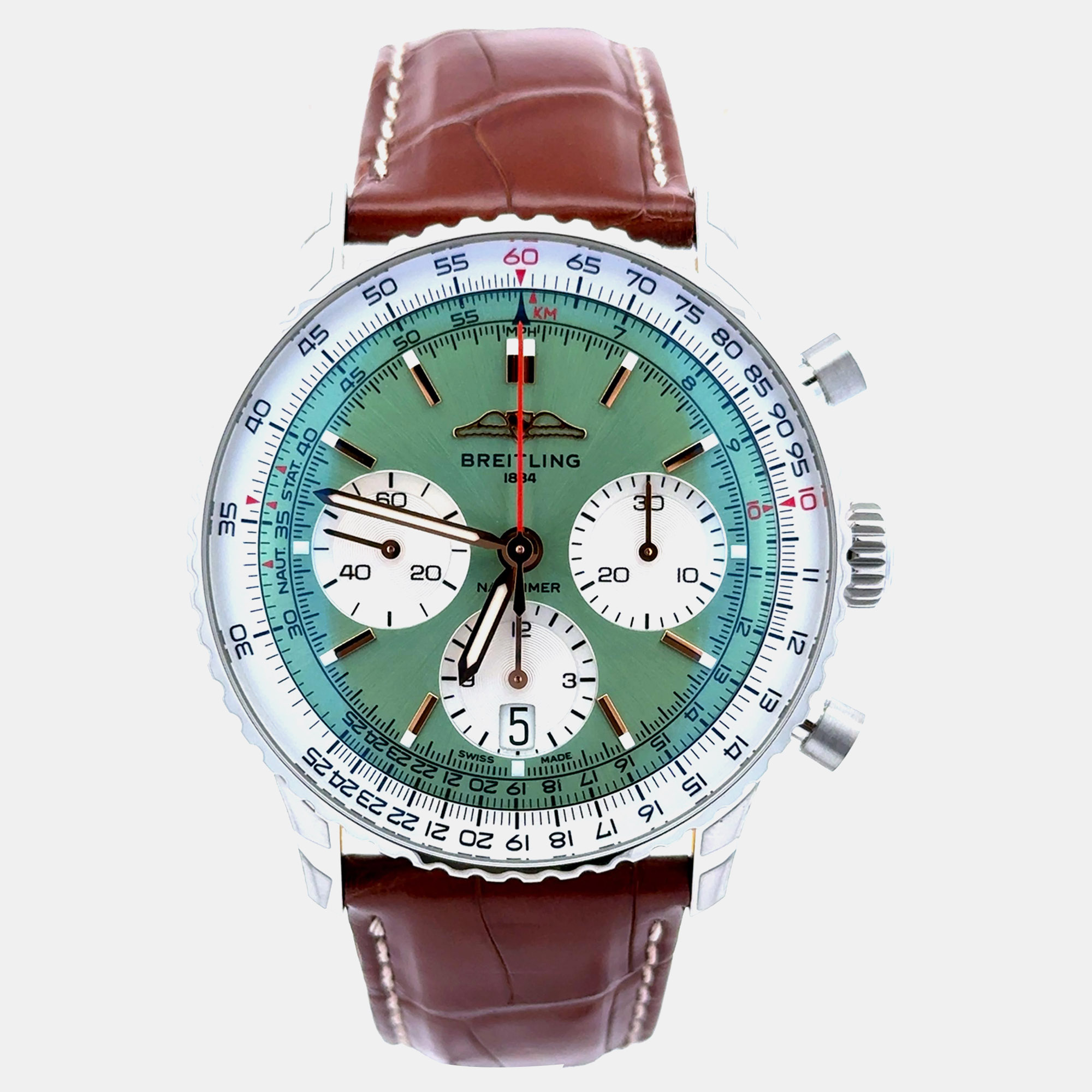 Breitling Navitimer 1 B01 Chronograph AB0139211L1P1 Automatic Green Stainless Steel Men’s Wristwatch 41mm