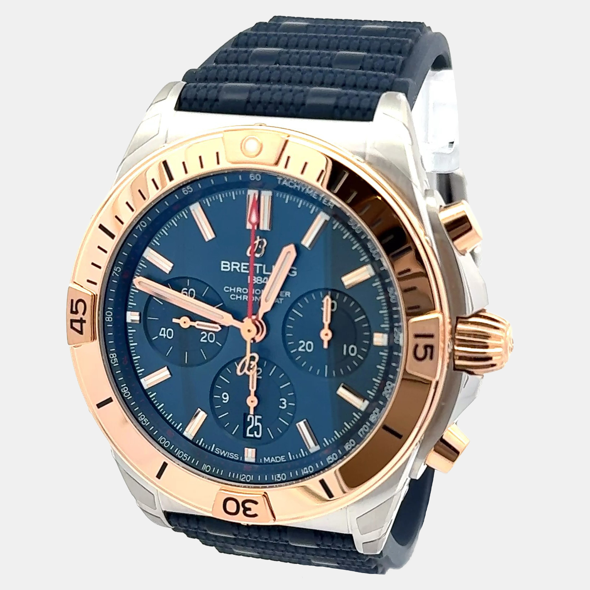 Breitling Chronomat UB0134101C1S1 Blue Rose Gold, Stainless Steel Automatic Chronograph Men's Wristwatch 42mm