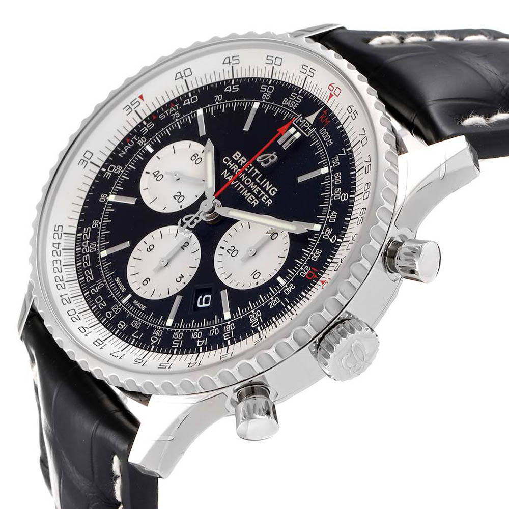 

Breitling Black Stainless Steel Navitimer 01 AB0127 Men's Wristwatch 46 MM