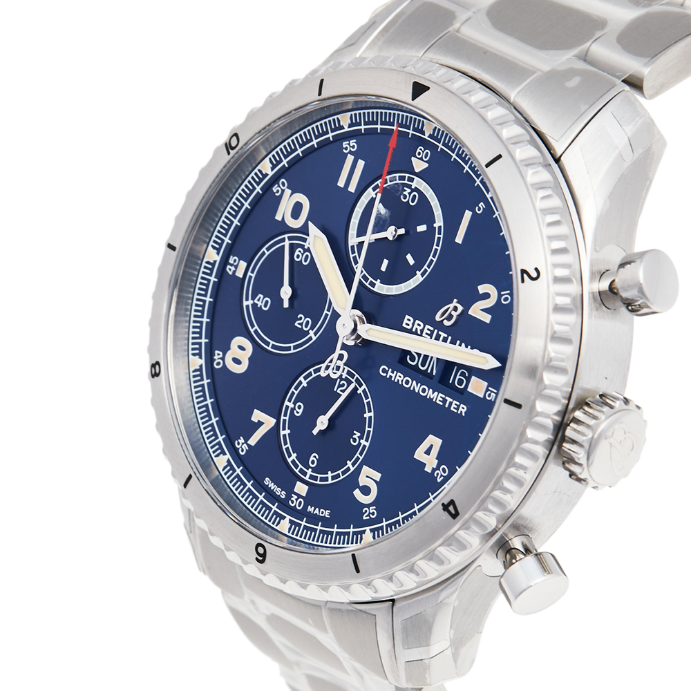 

Breitling Blue Stainless Steel Aviator