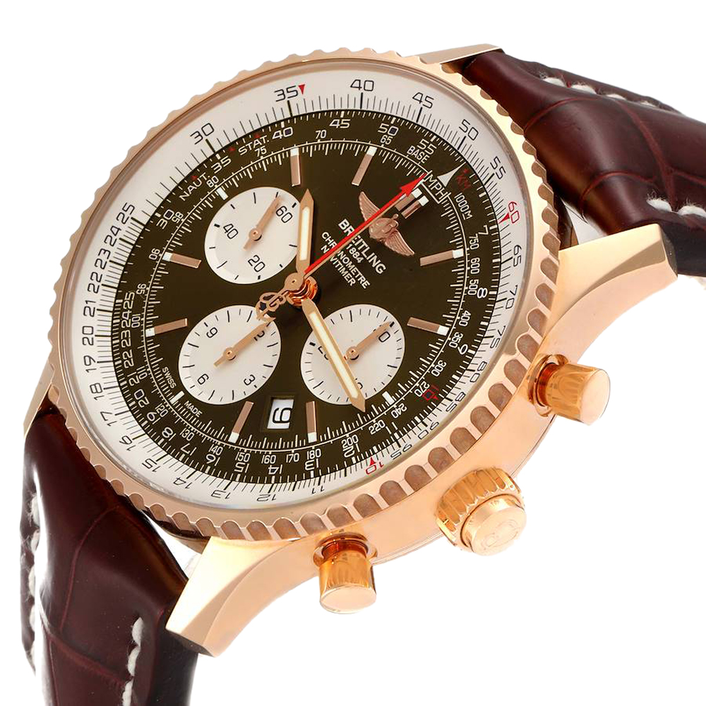 

Breitling Brown 18K Rose Gold Navitimer B03 Ratrapante RB0311 Men's Wristwatch