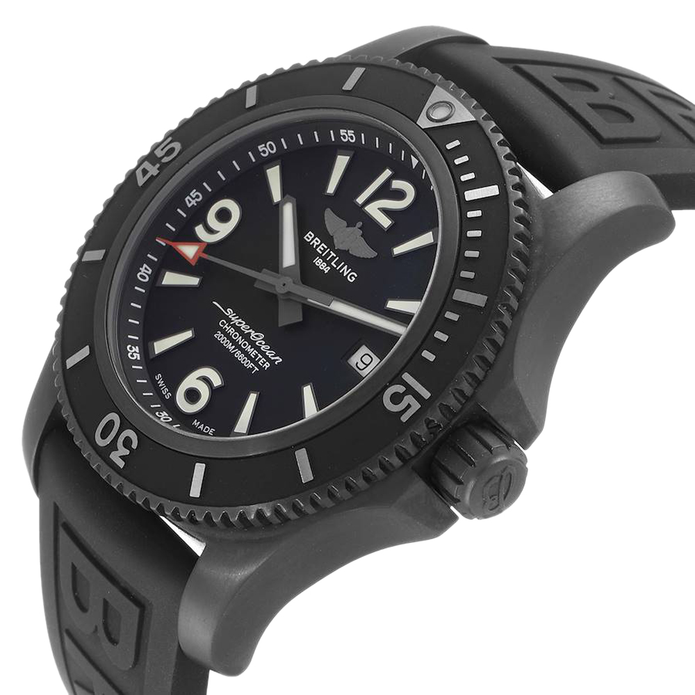 

Breitling Black Stainless Steel Superocean M17368 Men's Wristwatch