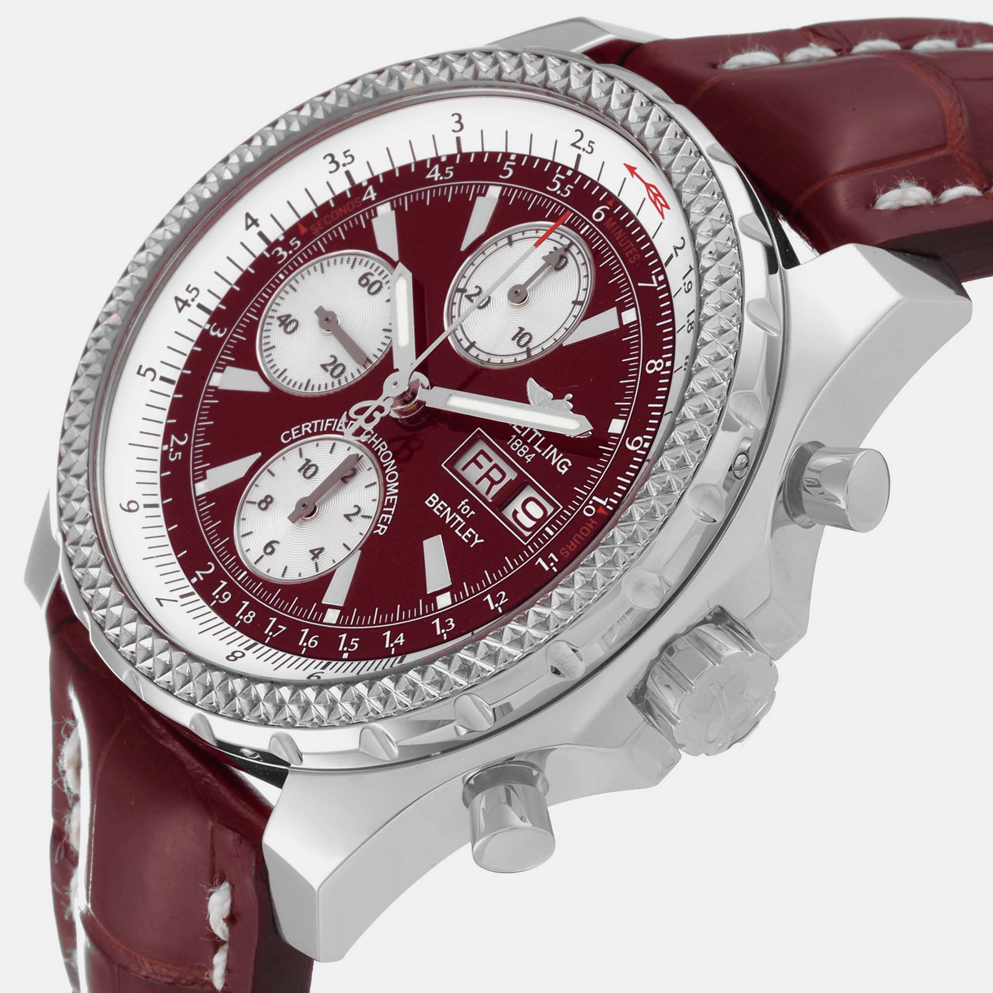 

Breitling Red Stainless Steel Bentley A13362 Automatic Men's Wristwatch 45 mm