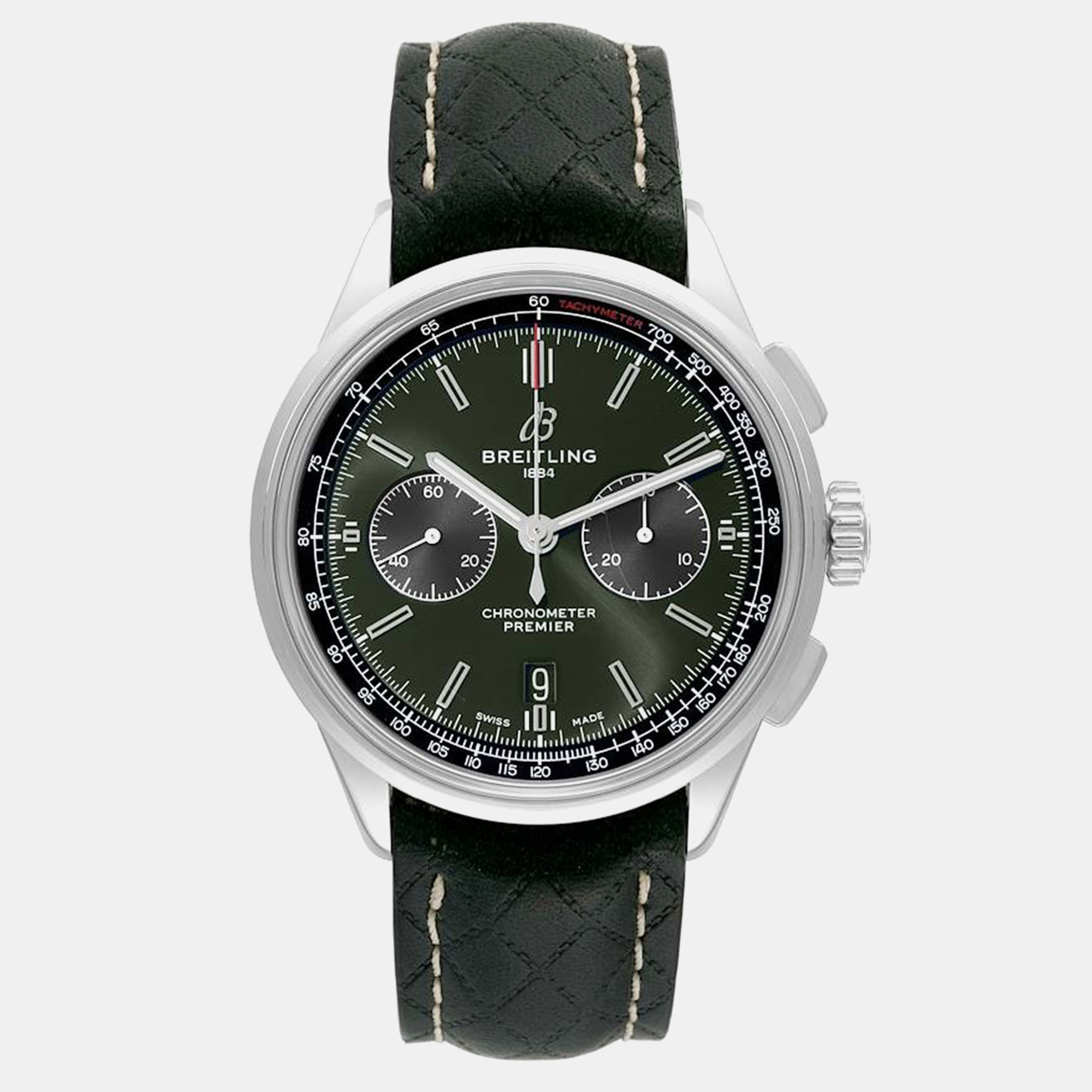 Sophisticated design and traditions of fine watchmaking characterize this authentic Breitling timepiece. Grace your wrist with this luxurious piece and instantly elevate your day.