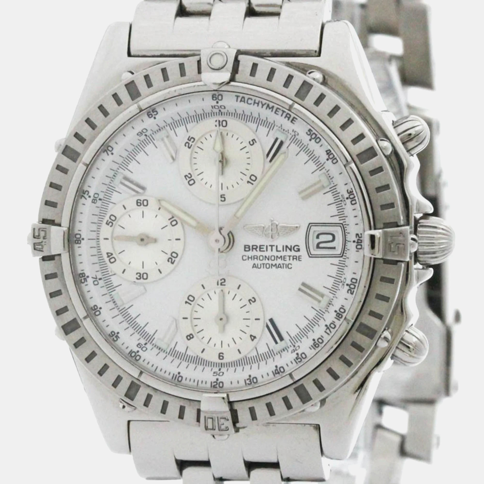 

Breitling White Stainless Steel Chronomat A13352 Automatic Men's Wristwatch 40 mm