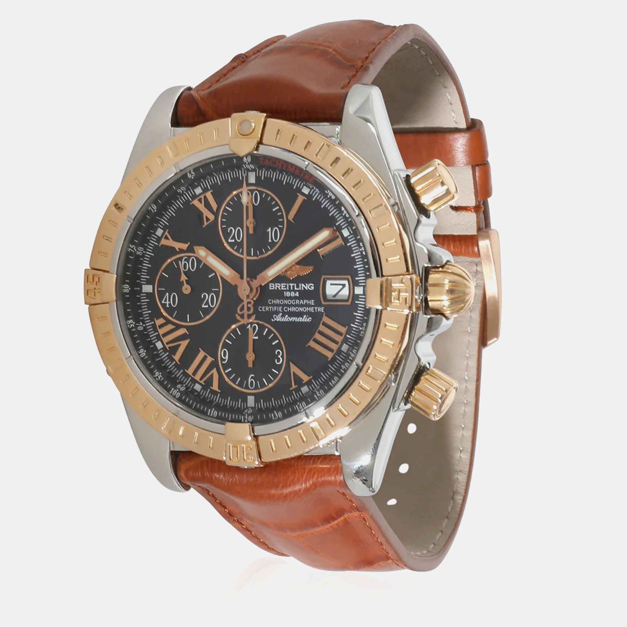 

Breitling Black 18k Rose Gold Stainless Steel Chronomat C13356 Automatic Men's Wristwatch 44 mm