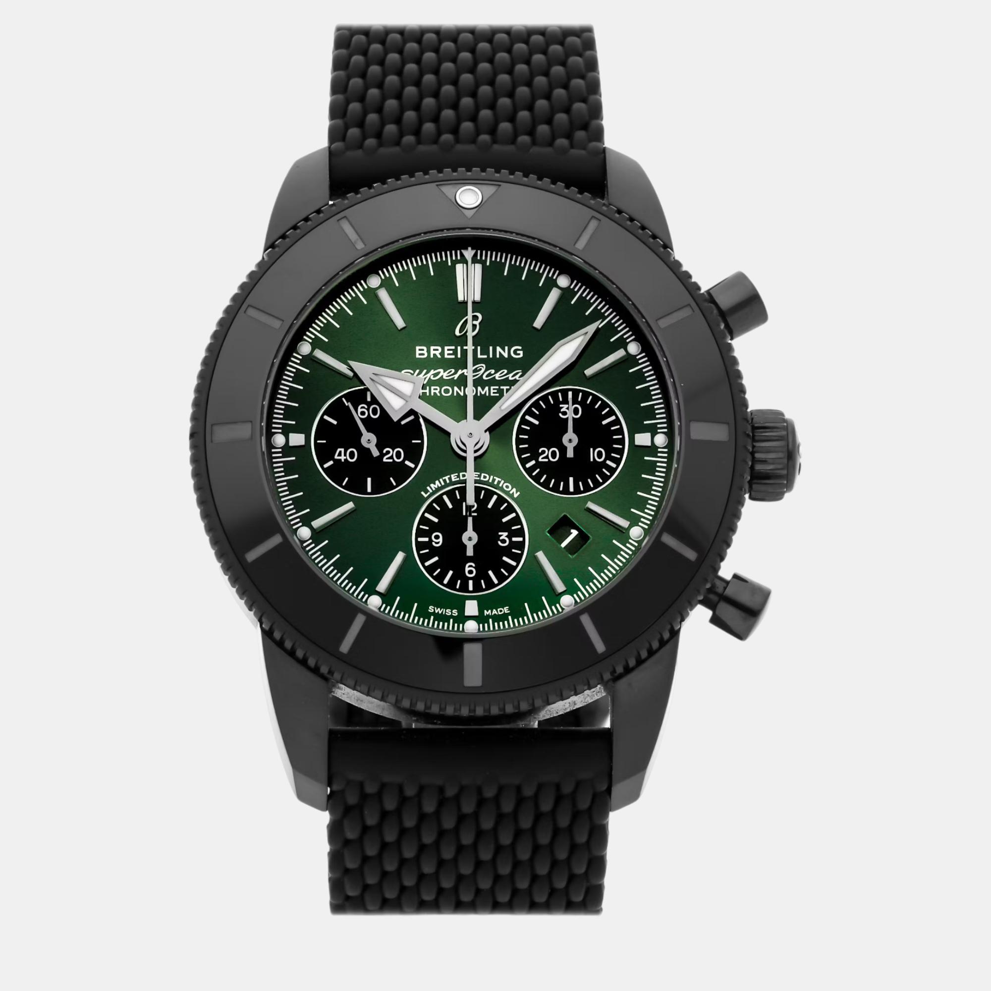 

Breitling Green Blacksteel Superocean MB01621A1L1S1 Automatic Men's Wristwatch 44 mm