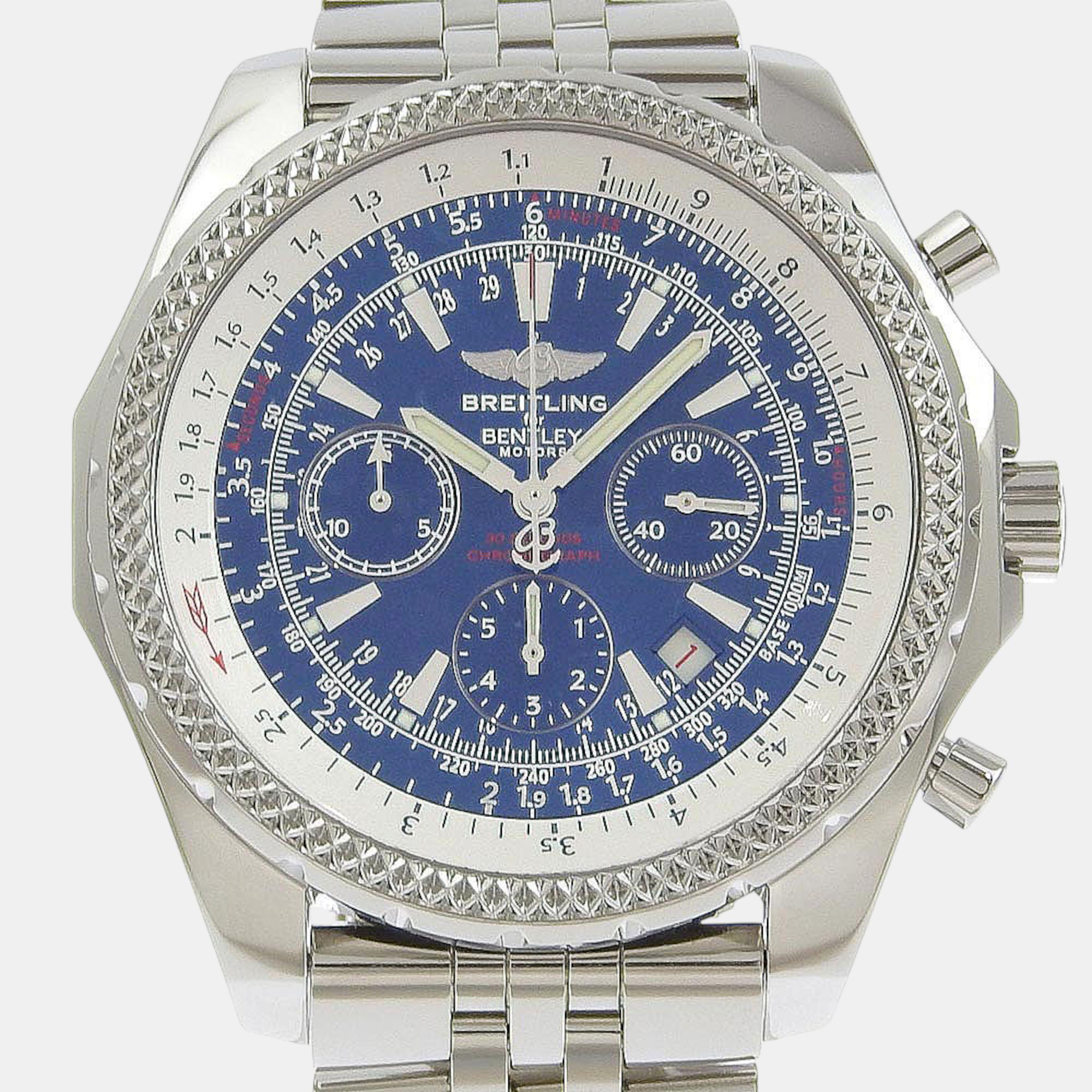 

Breitling Blue Stainless Steel Bentley Automatic Men's Wristwatch 49 mm