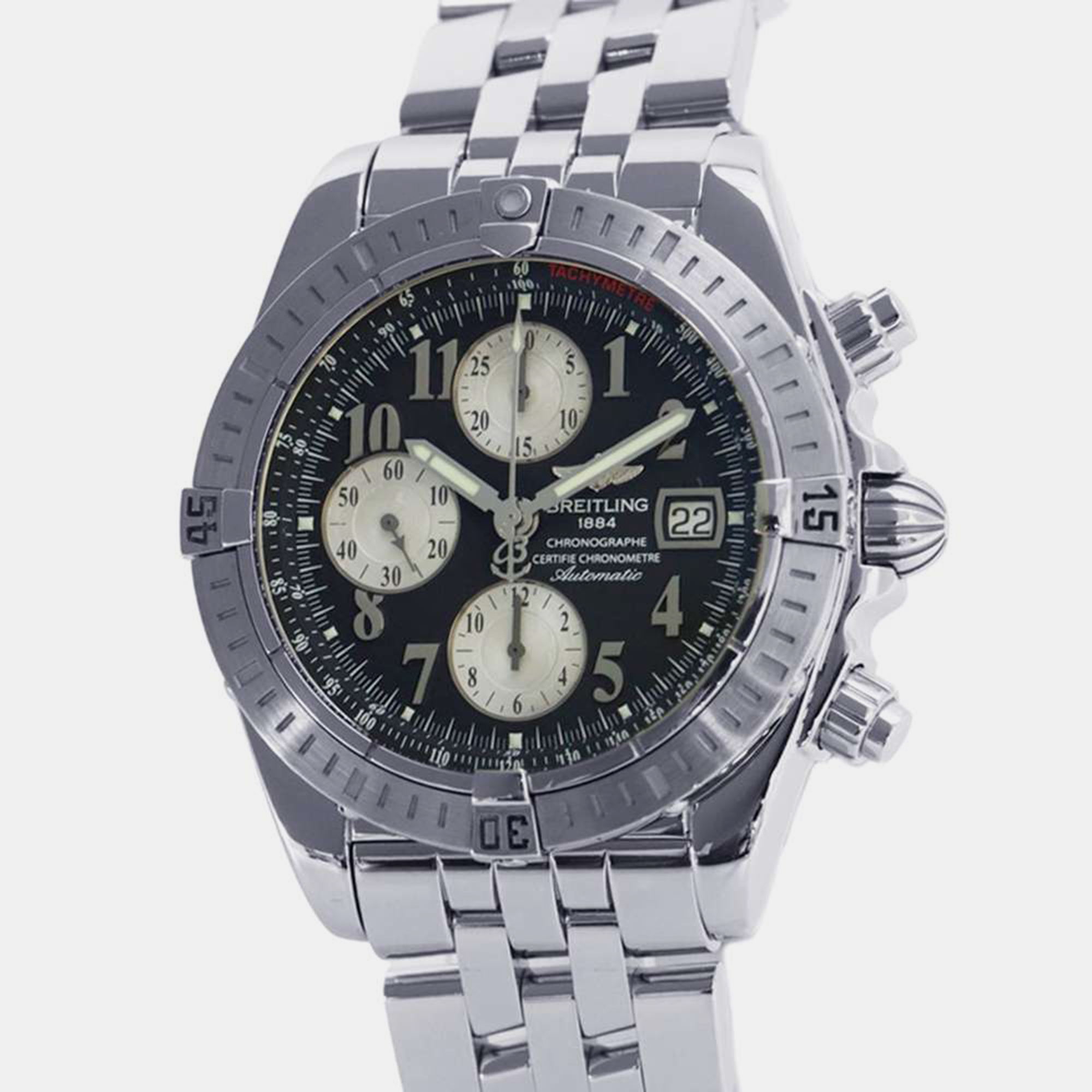 

Breitling Black Stainless Steel Chronomat Automatic Men's Wristwatch 44 mm