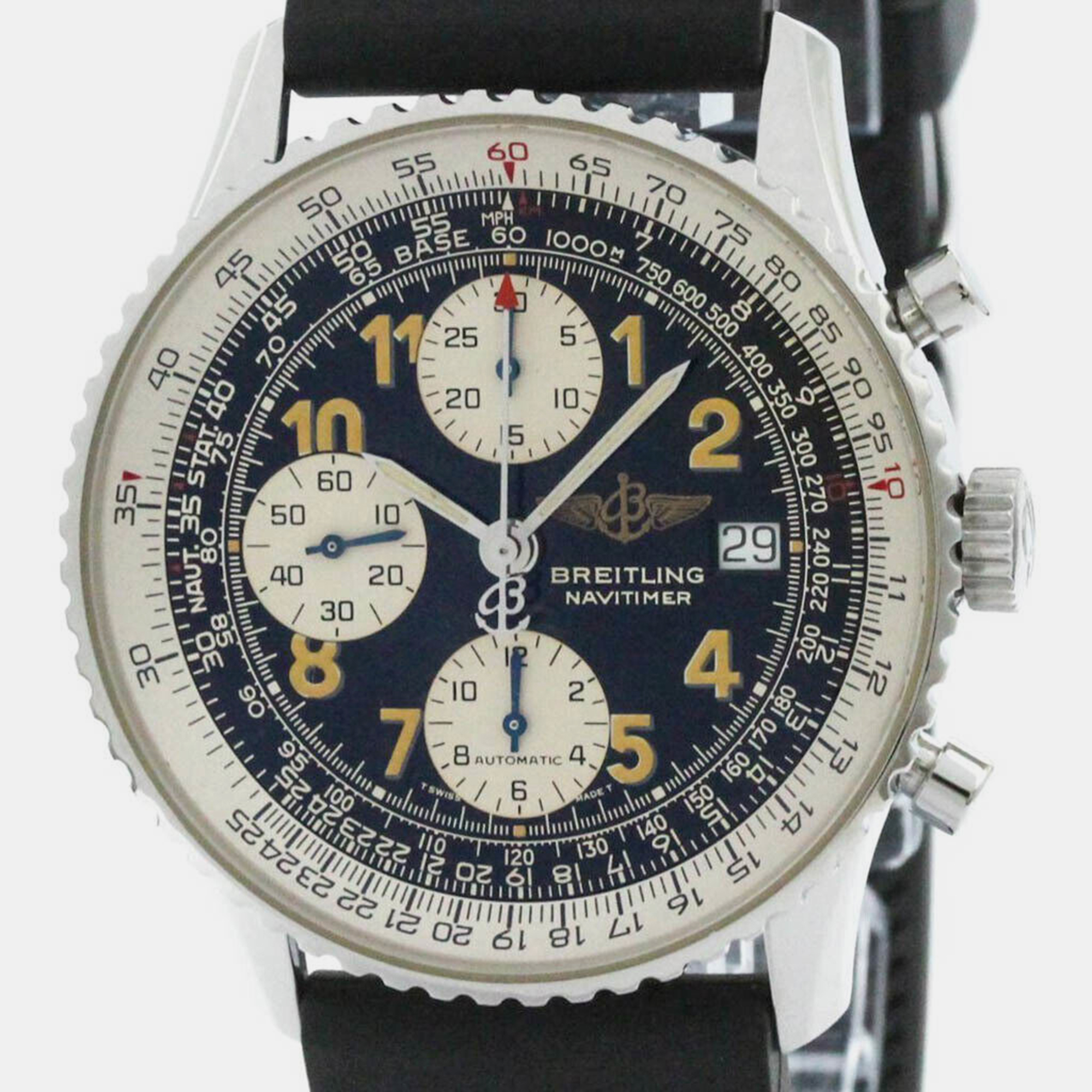 

Breitling Old Navitimer Steel Automatic Mens Watch, Black