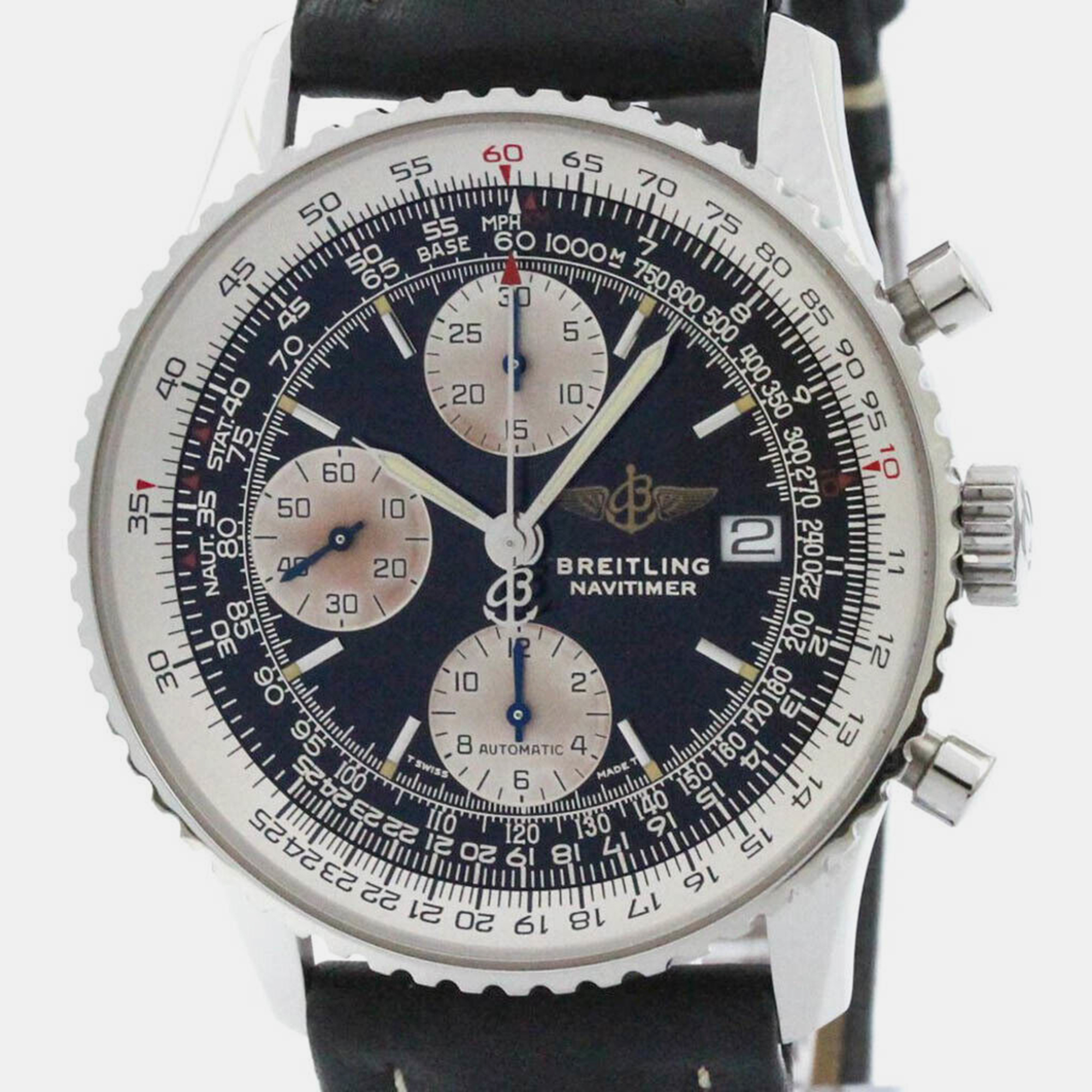 

Breitling Old Navitimer Steel Automatic Mens Watch A13022, Black