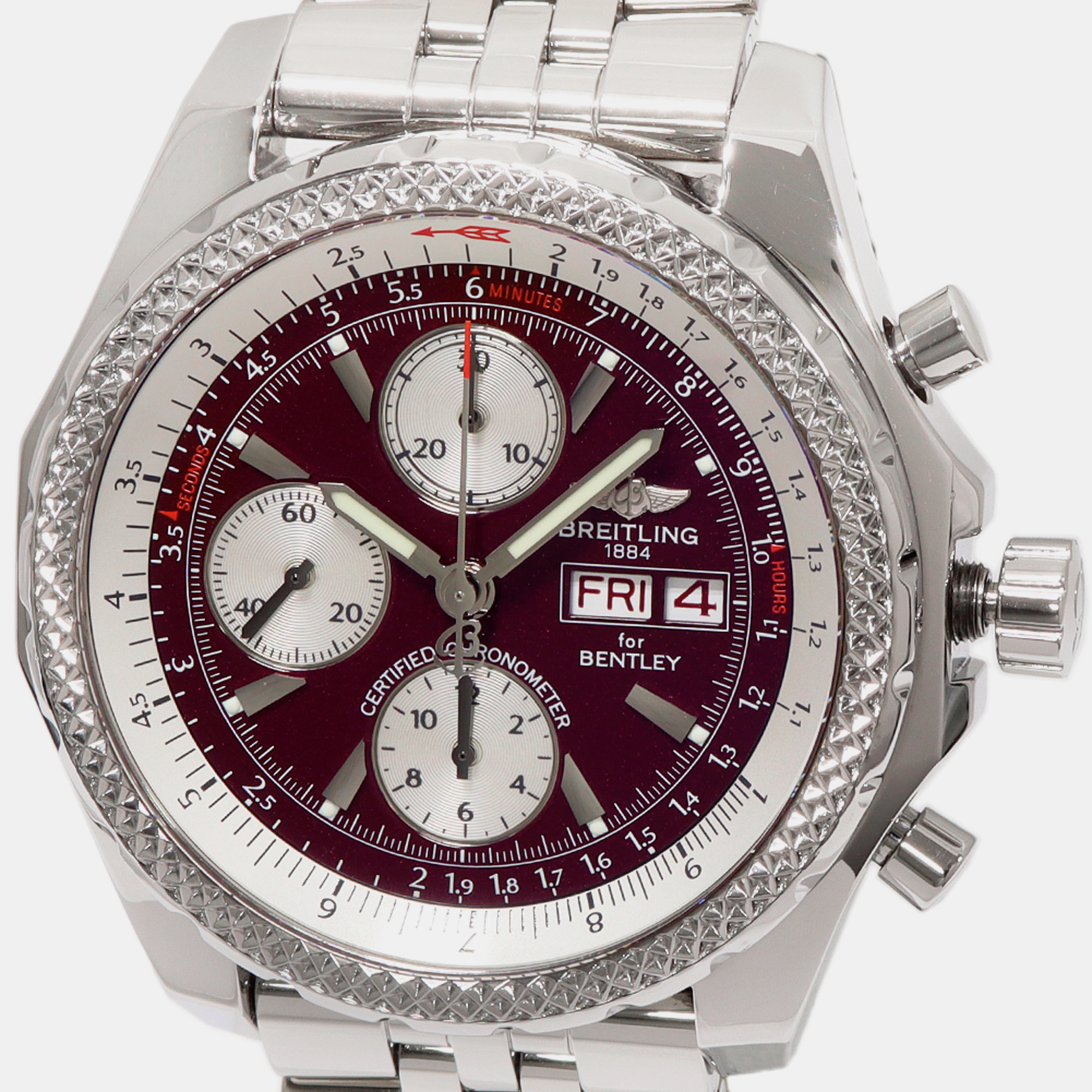 

Breitling Red Stainless Steel Bentley Automatic Men's Wristwatch 44 mm