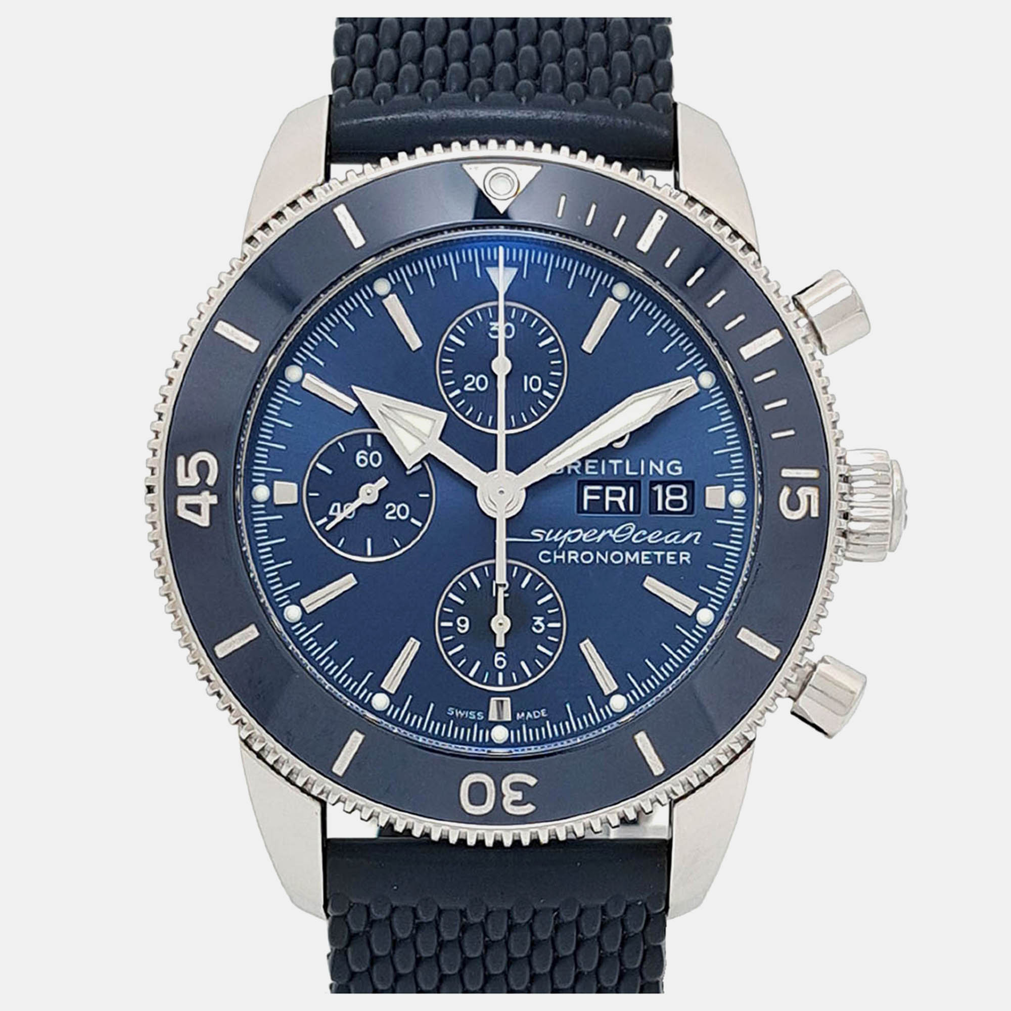 

Breitling Blue Stainless Steel Superocean Heritage A13313 Automatic Men's Wristwatch 44 mm