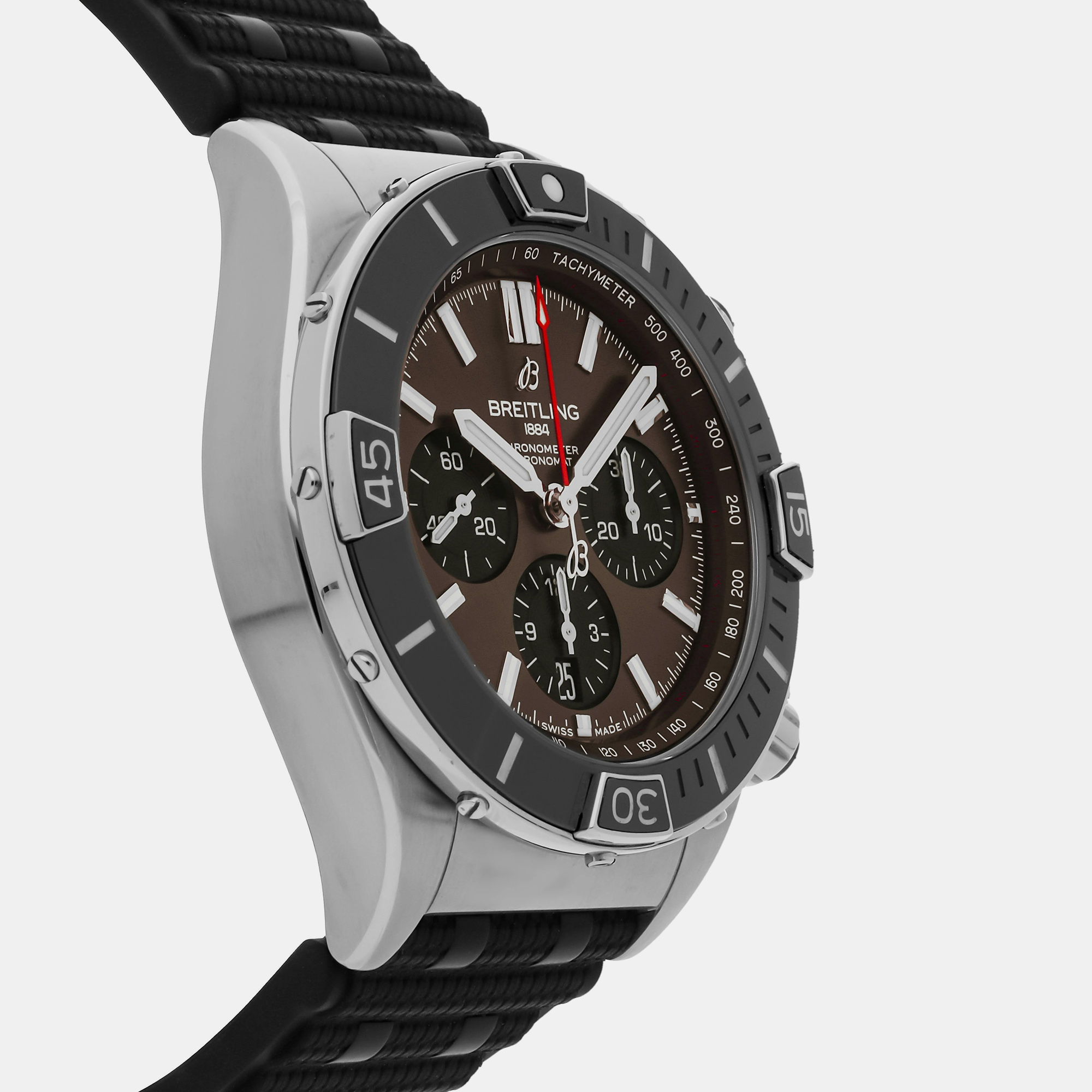 Breitling Black Stainless Steel Chronomat AB01365A1Q1S1 Automatic Men`s Wristwatch 44 mm 