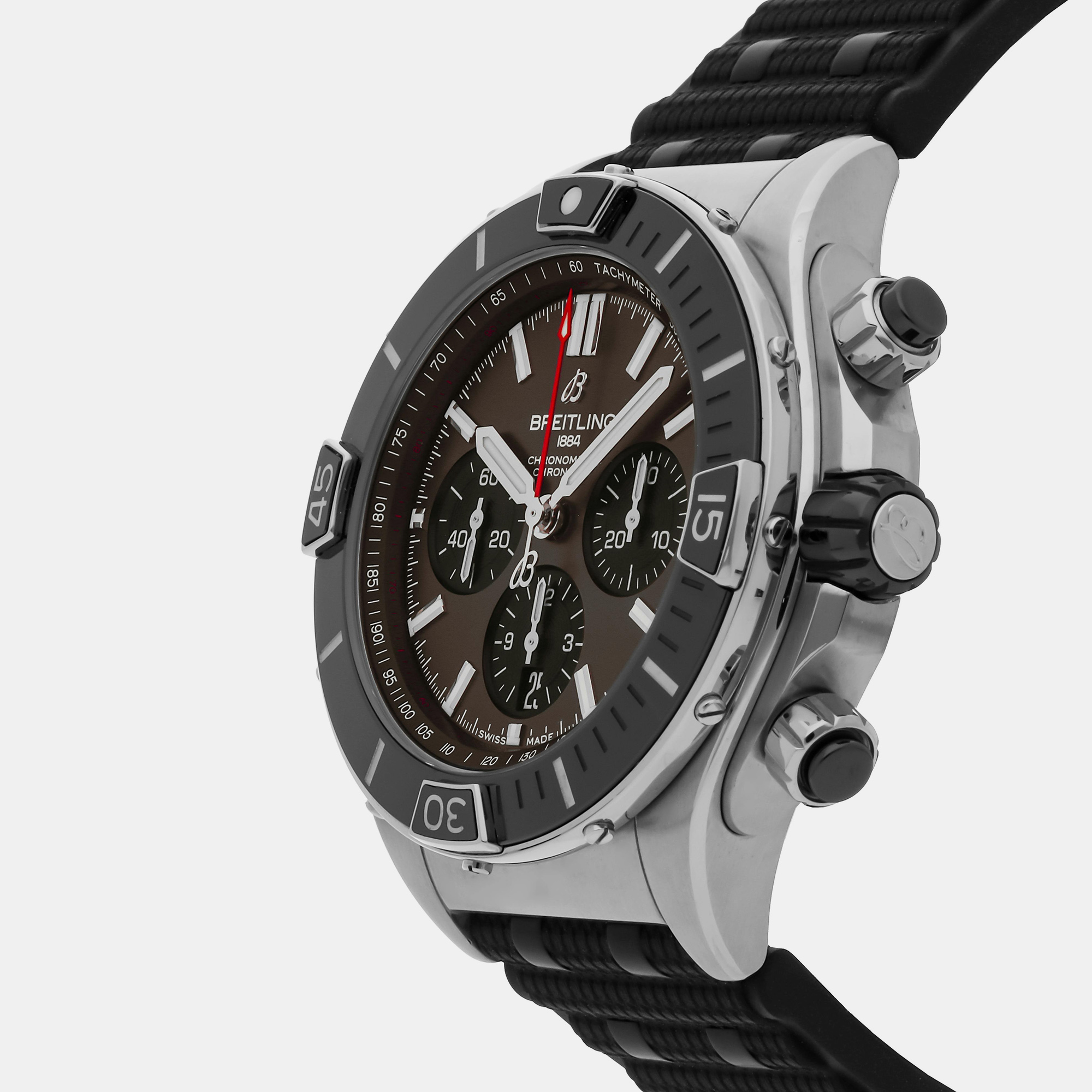 Breitling Black Stainless Steel Chronomat AB01365A1Q1S1 Automatic Men`s Wristwatch 44 mm 