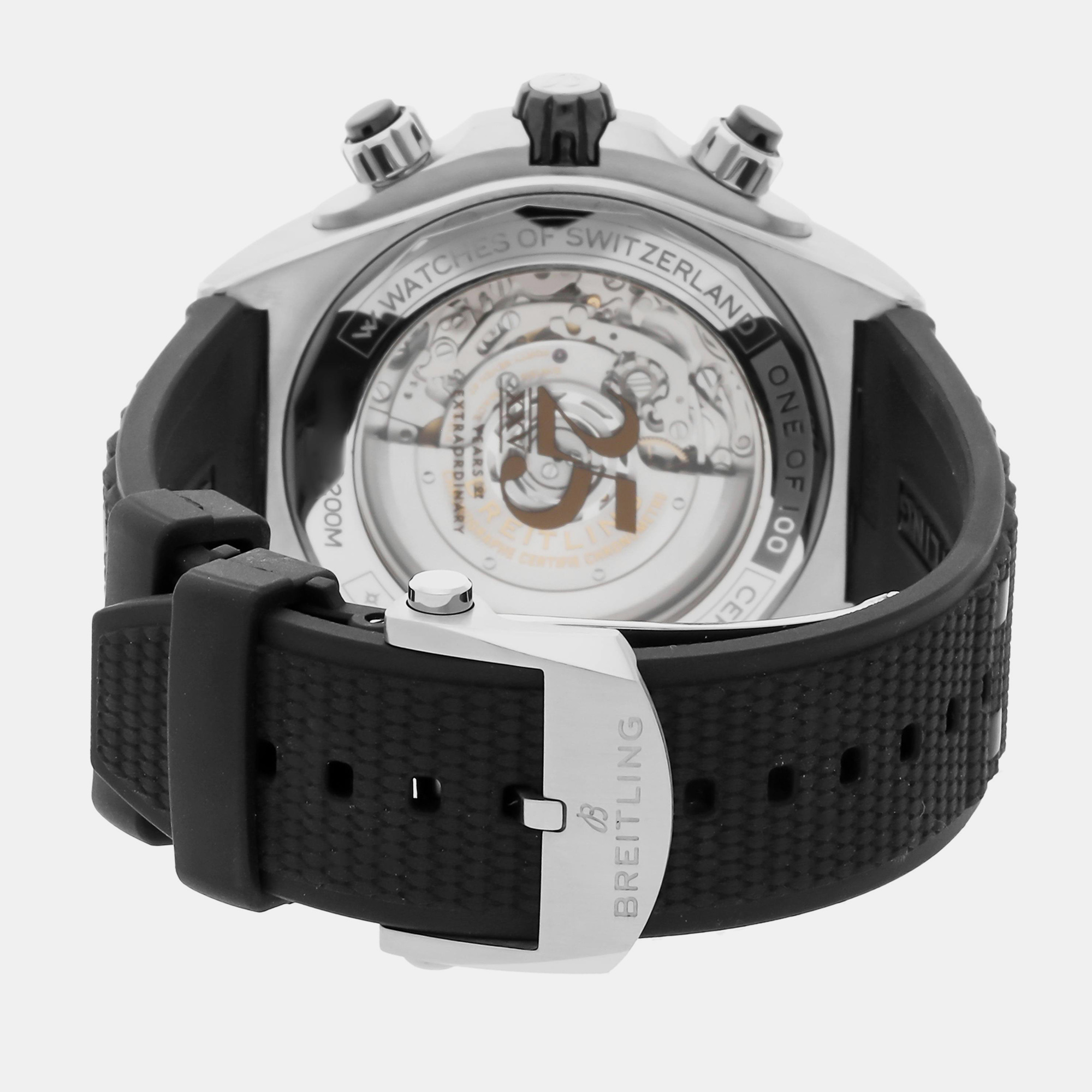 Breitling Black Stainless Steel Chronomat AB01365A1Q1S1 Automatic Men`s Wristwatch 44 mm 