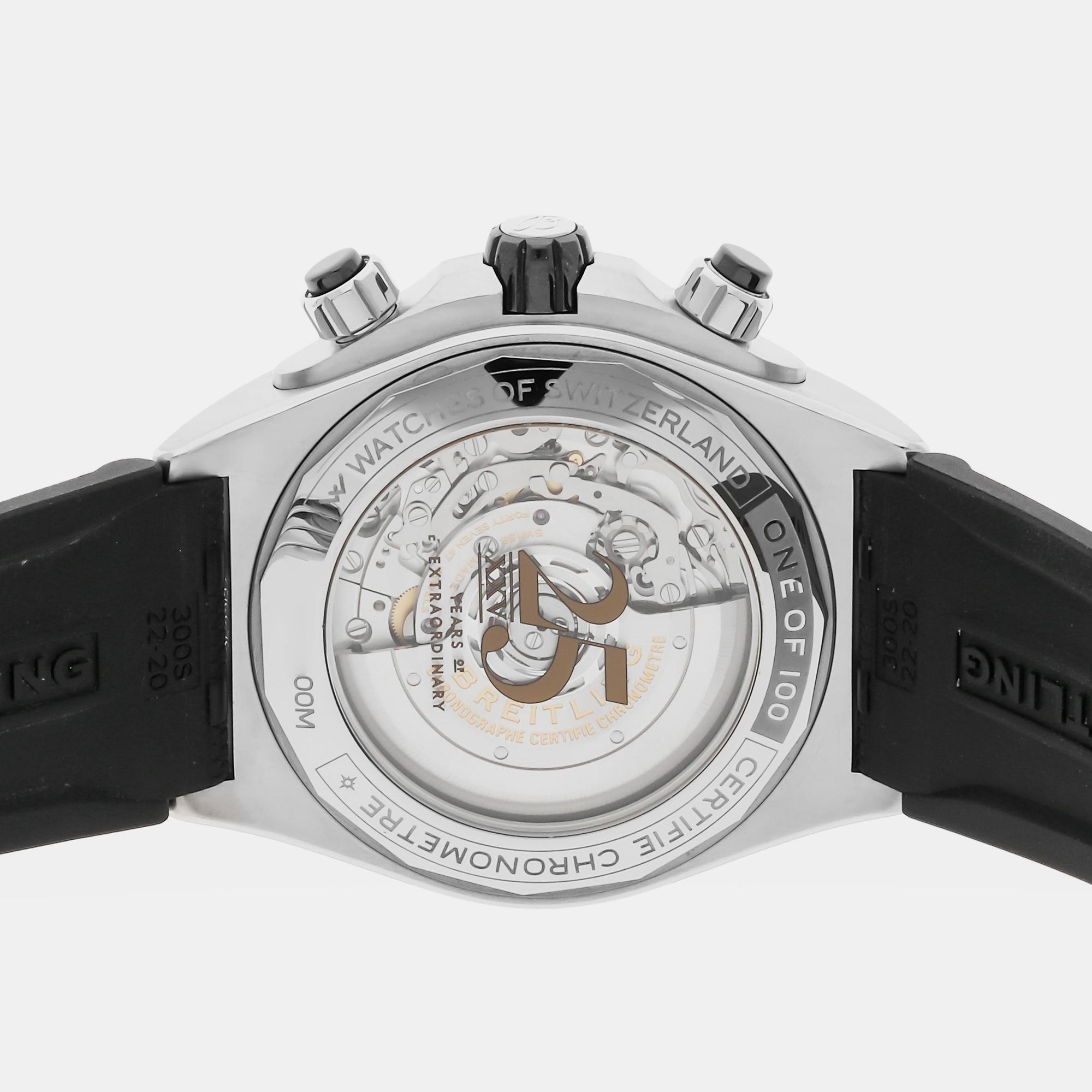 Breitling Black Stainless Steel Chronomat AB01365A1Q1S1 Automatic Men`s Wristwatch 44 mm 