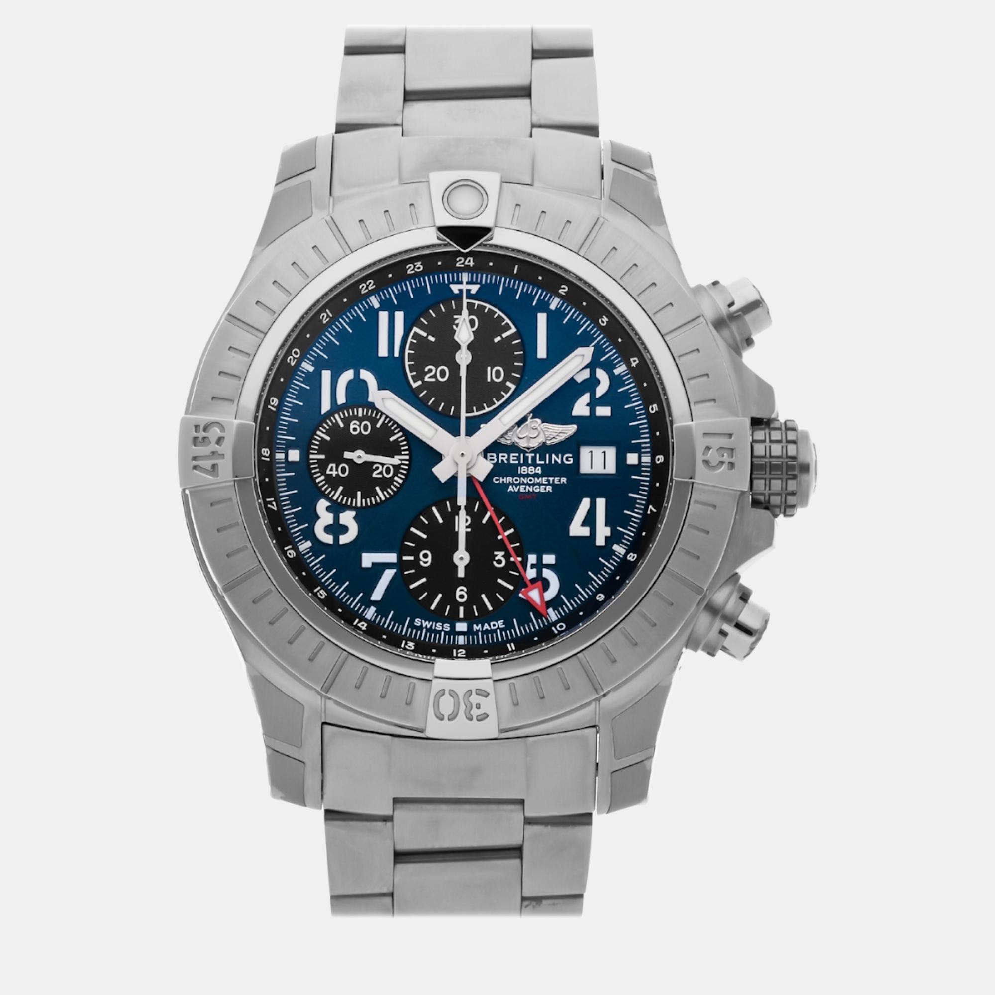 

Pre-Owned Breitling Avenger Chronograph GMT A24315101C1A1, Blue