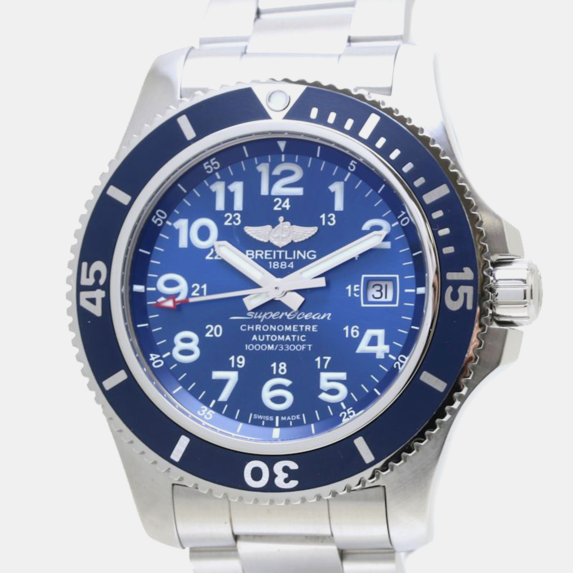 

Breitling Blue Stainless Steel Superocean A17392D8/C910 Automatic Men's Wristwatch 44 mm