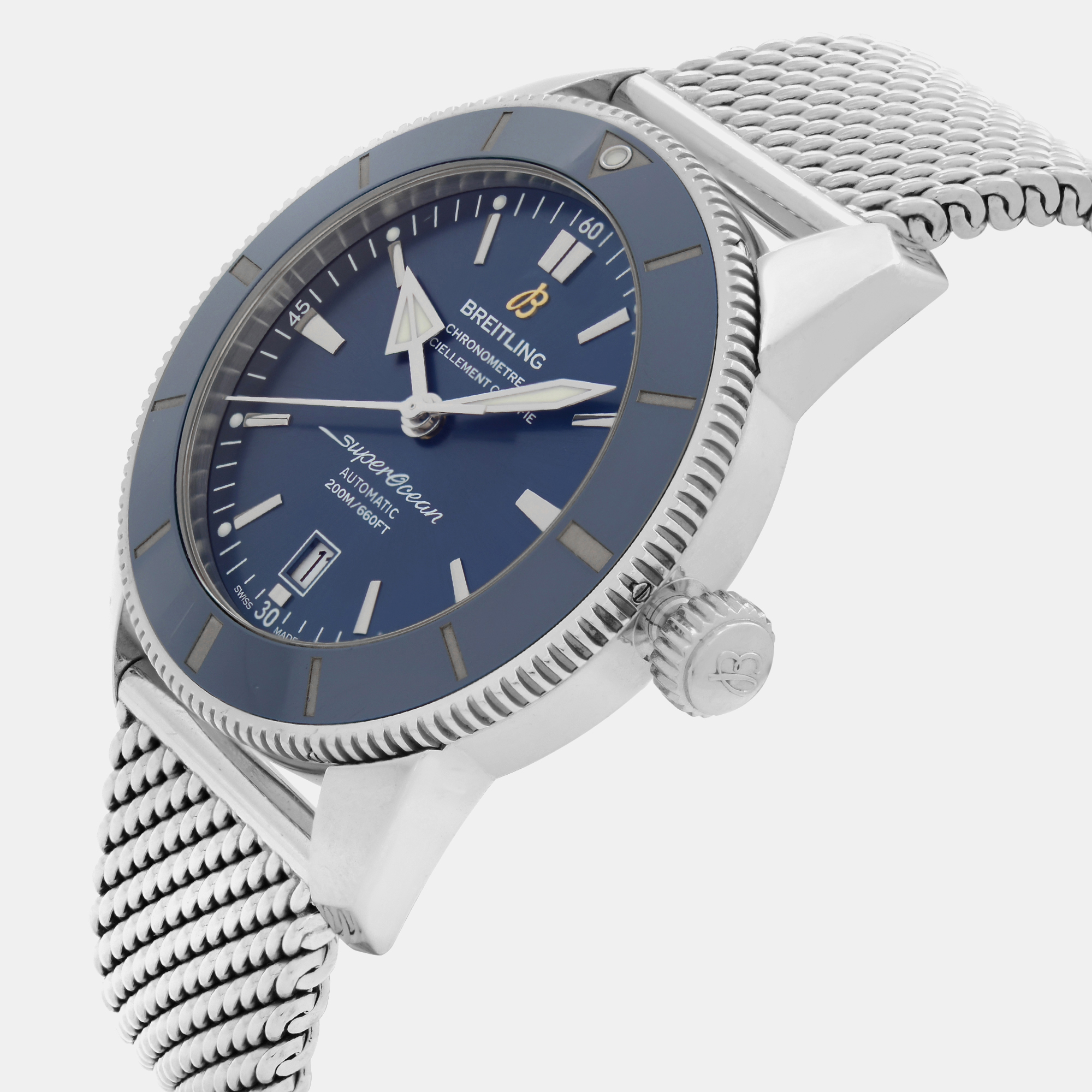 Breitling Blue Stainless Steel Superocean Heritage II AB2010161C1A1 Automatic  Men`s Wristwatch 42mm 