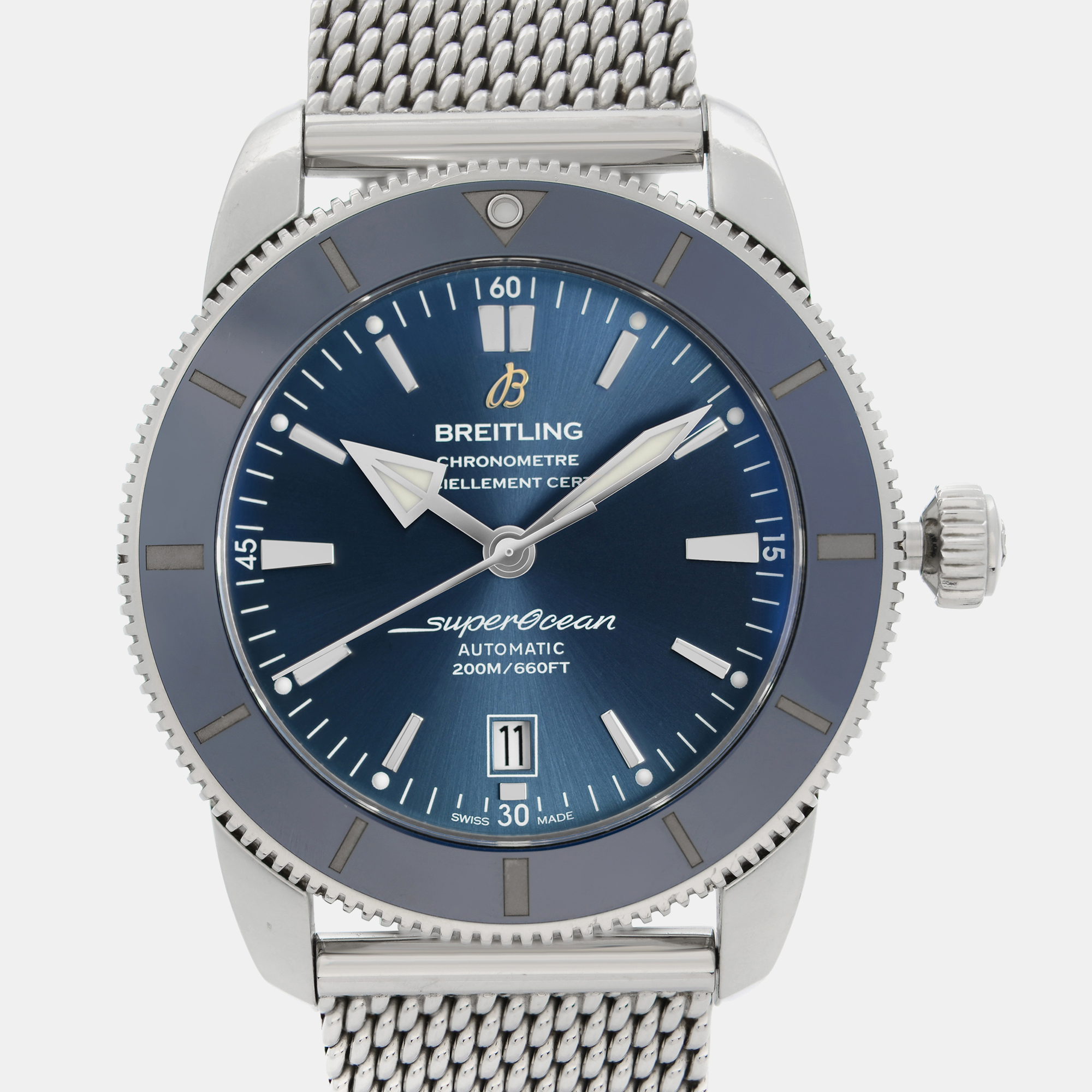 Breitling Blue Stainless Steel Superocean Heritage II AB2010161C1A1 Automatic  Men`s Wristwatch 42mm 
