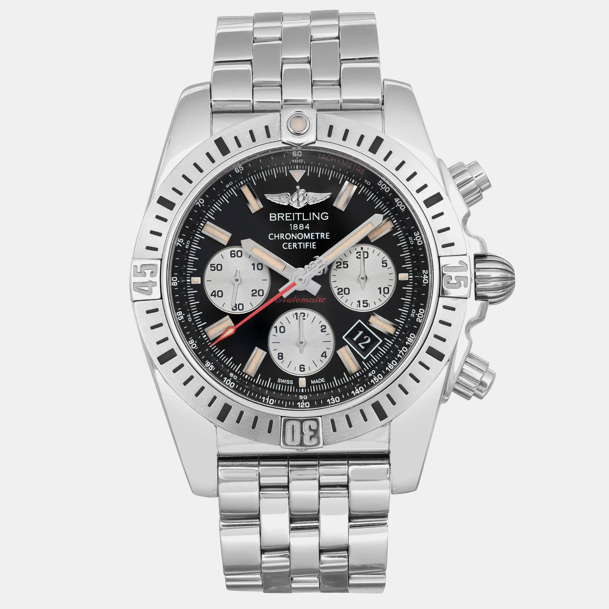 

Breitling Black Stainless Steel Chronomat 44 Airborne AB01154G/BD13-375A Automatic Men's Wristwatch