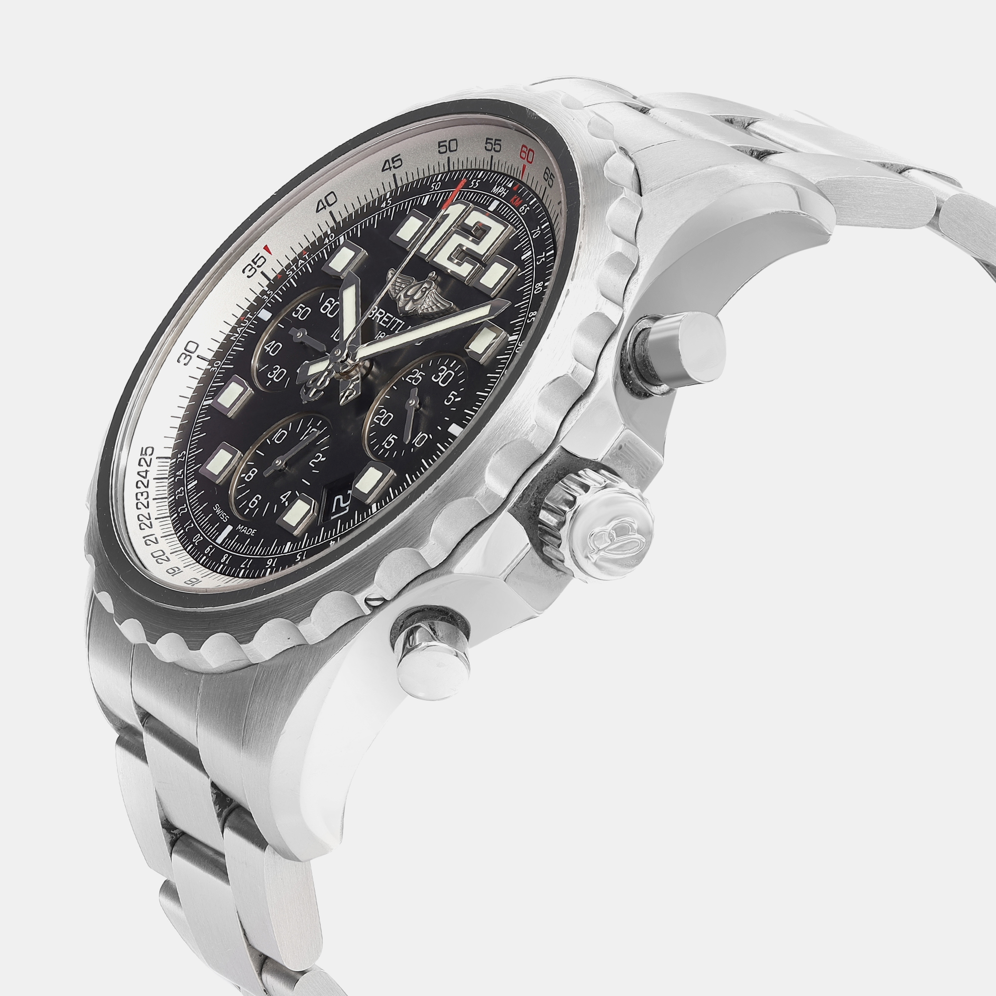Breitling Black Stainless Steel Chronospace A2336035/BA68-167A Automatic  Men`s Wristwatch 46mm 