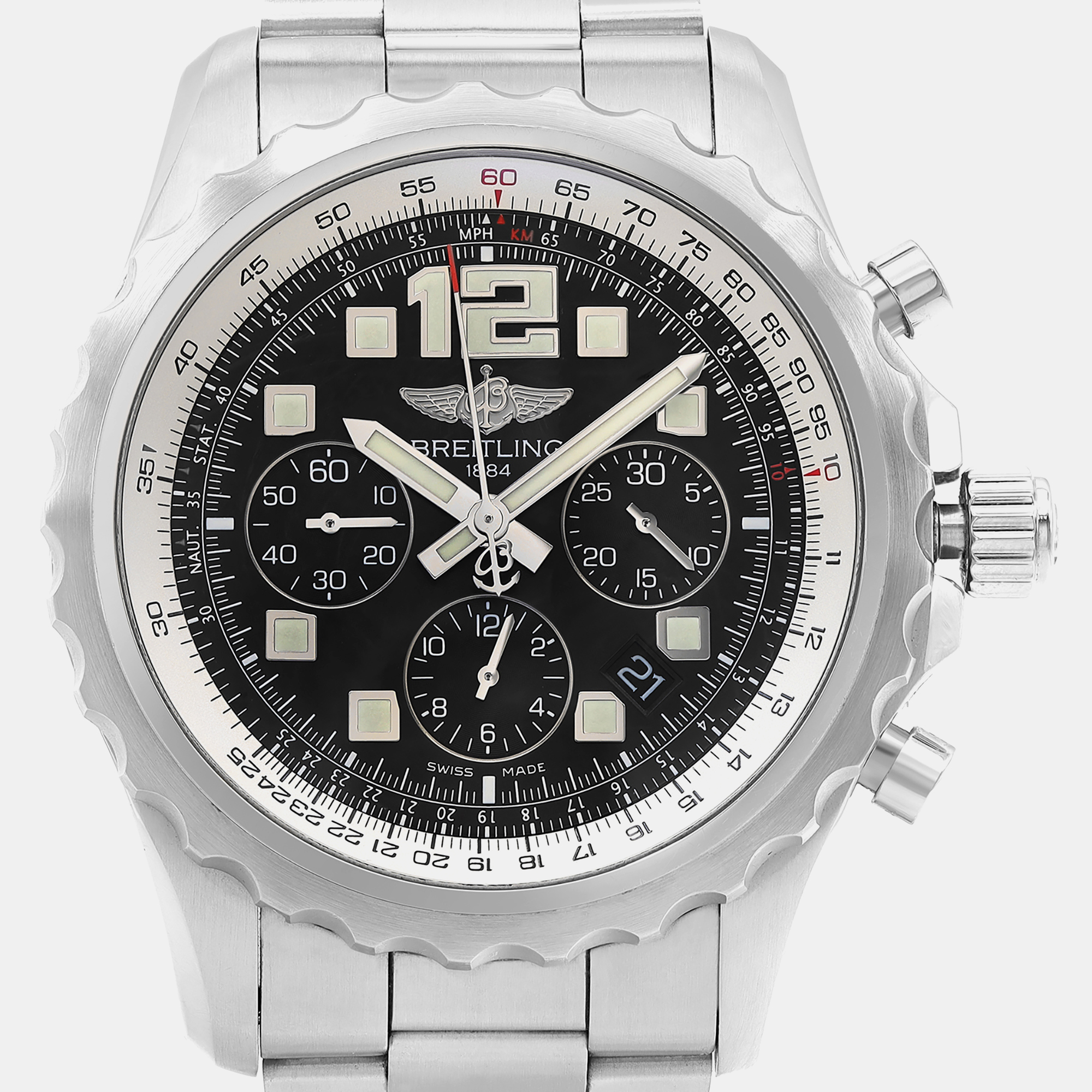 Breitling Black Stainless Steel Chronospace A2336035/BA68-167A Automatic  Men`s Wristwatch 46mm 