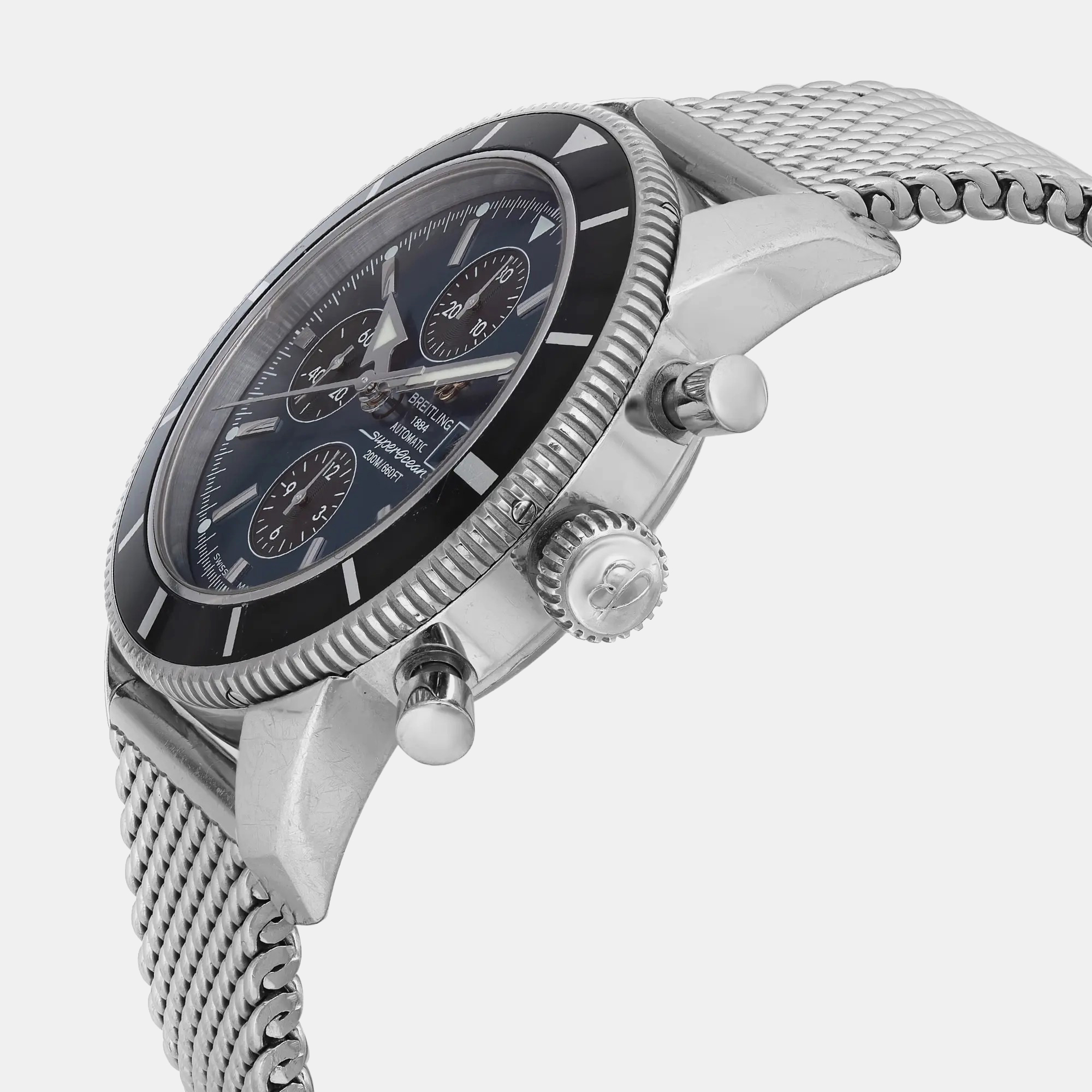 Breitling Blue Stainless Steel Superocean Heritage Chronograph A13320 Automatic  Men`s Wristwatch 46mm 
