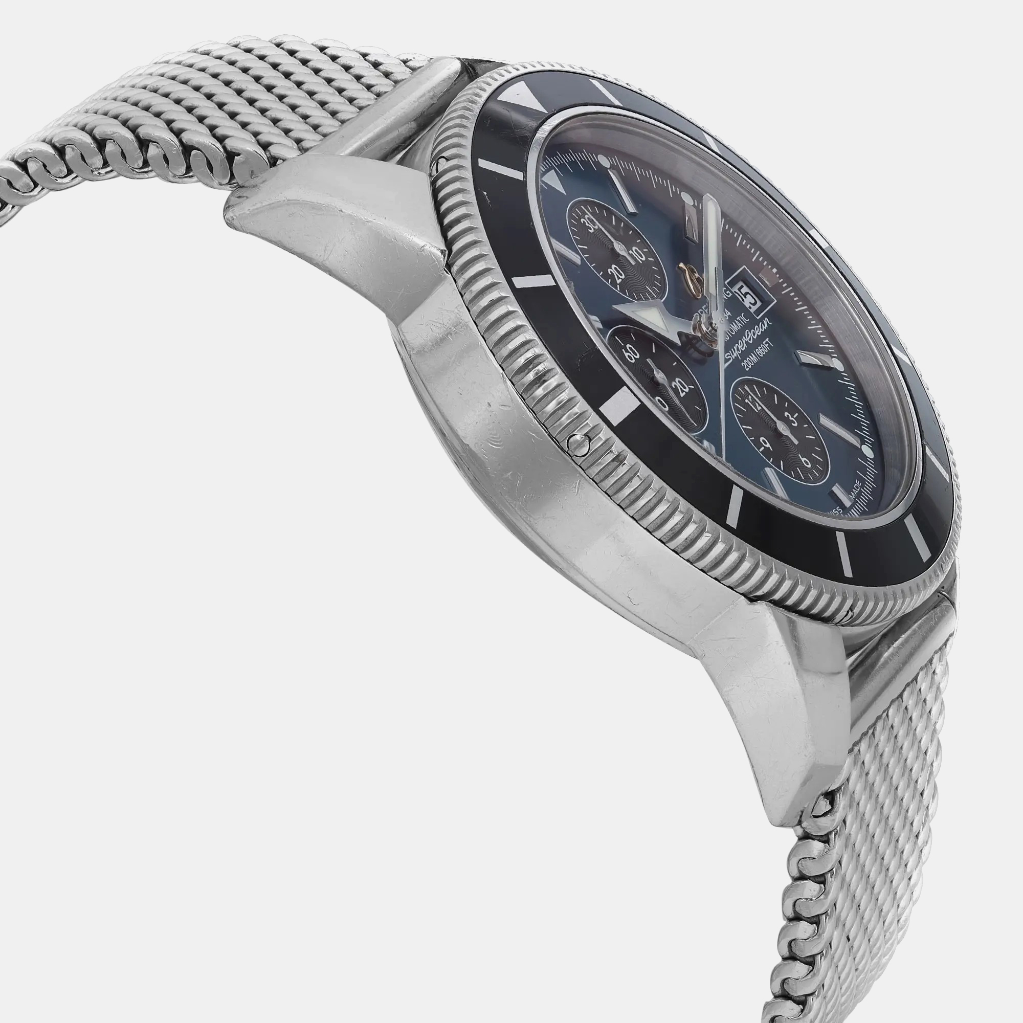 Breitling Blue Stainless Steel Superocean Heritage Chronograph A13320 Automatic  Men`s Wristwatch 46mm 