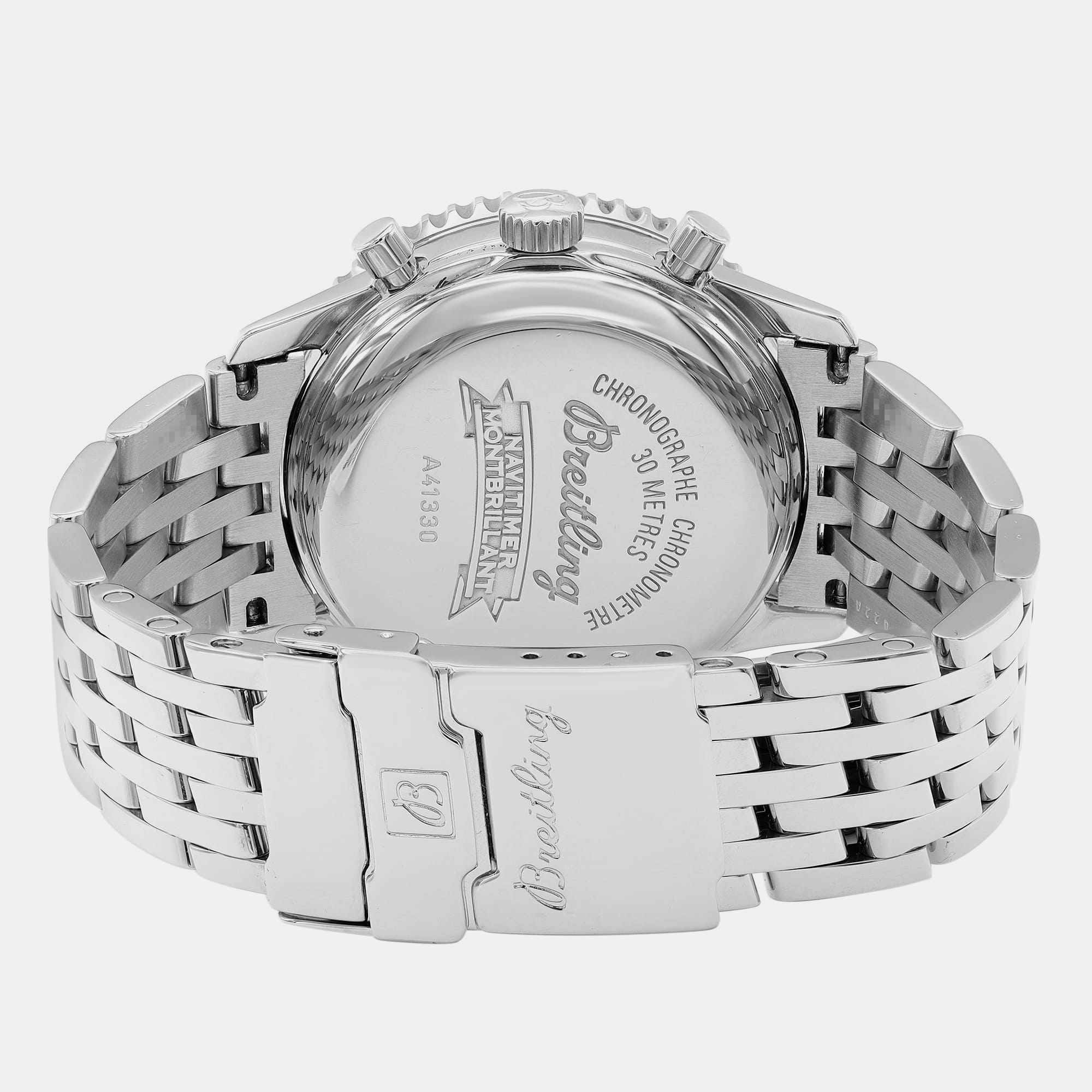 Breitling Black Stainless Steel Navitimer Montbrilliant A41330 Automatic Men`s Wristwatch 38 mm 