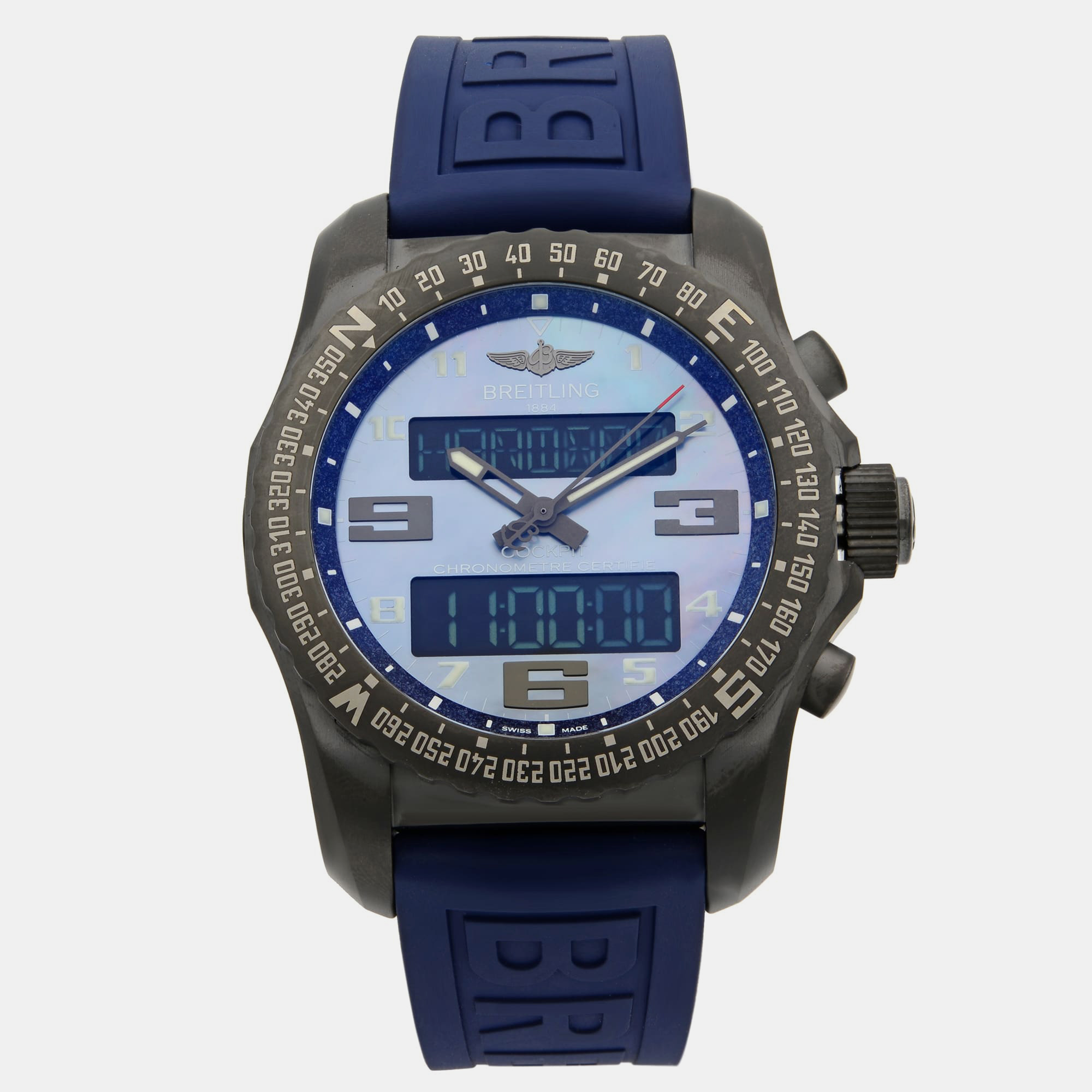 

Breitling B50 Cockpit Titanium Blue Mop Dial Quartz Wristwatch