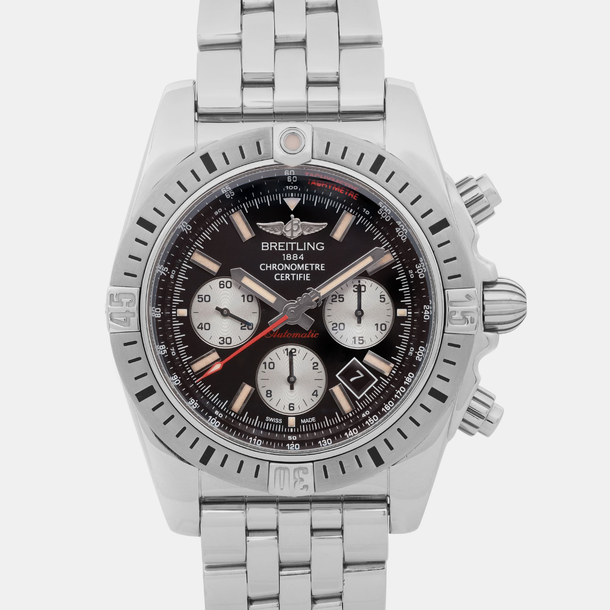 Breitling Black Stainless Steel Chronomat  Automatic Men`s Wristwatch 44 mm 
