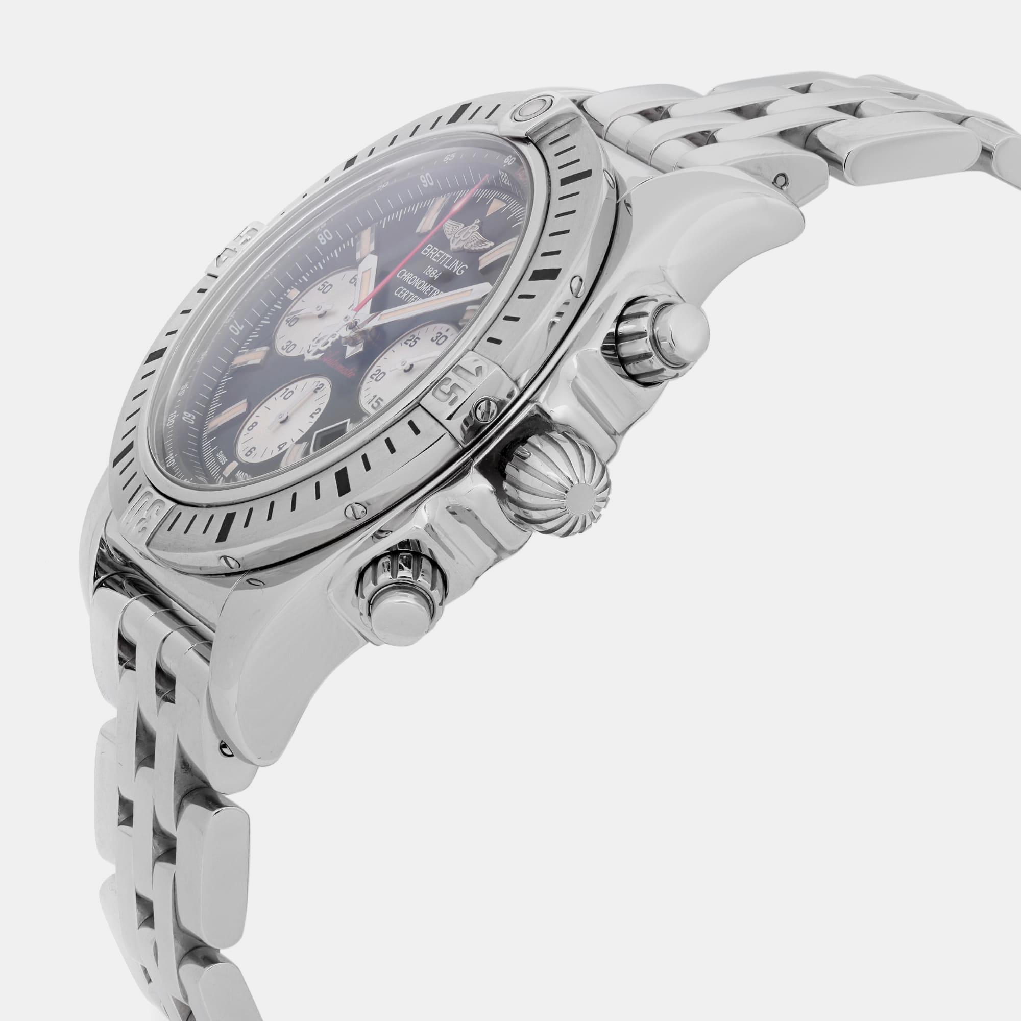 Breitling Black Stainless Steel Chronomat  Automatic Men`s Wristwatch 44 mm 