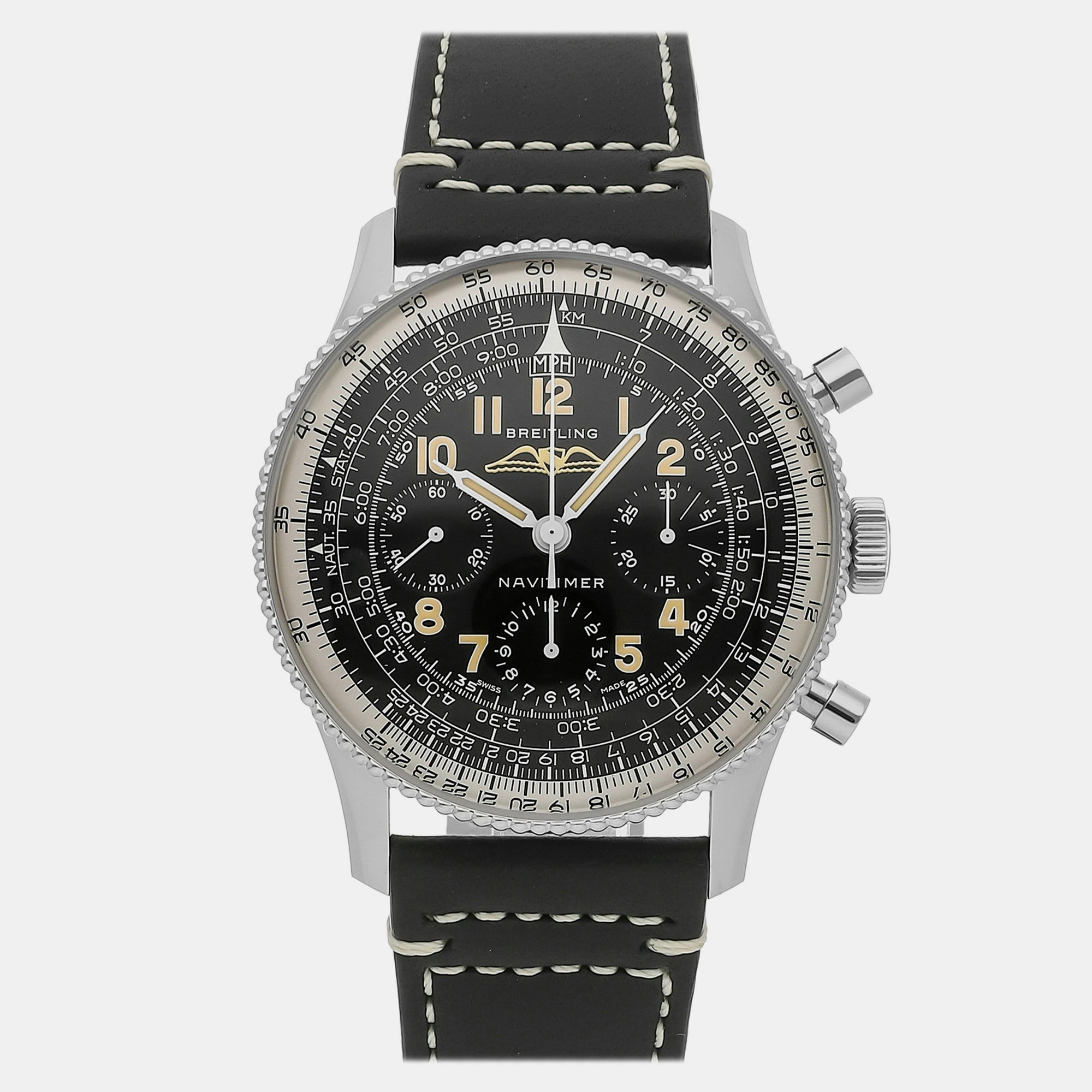 

Pre-Owned Breitling Navitimer Ref. 806 1959 Re-Edition Limited Edition AB0910371B1X1, Black