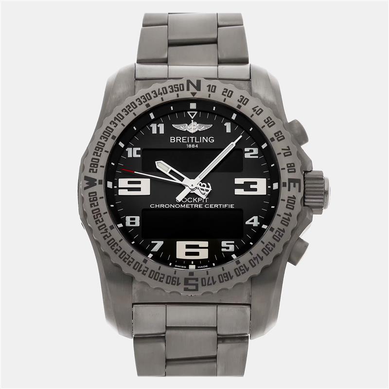 

Breitling Cockpit B50 EB5010B1/M532 Quartz Titanium Gray Dial Men's Wristwatch, Black