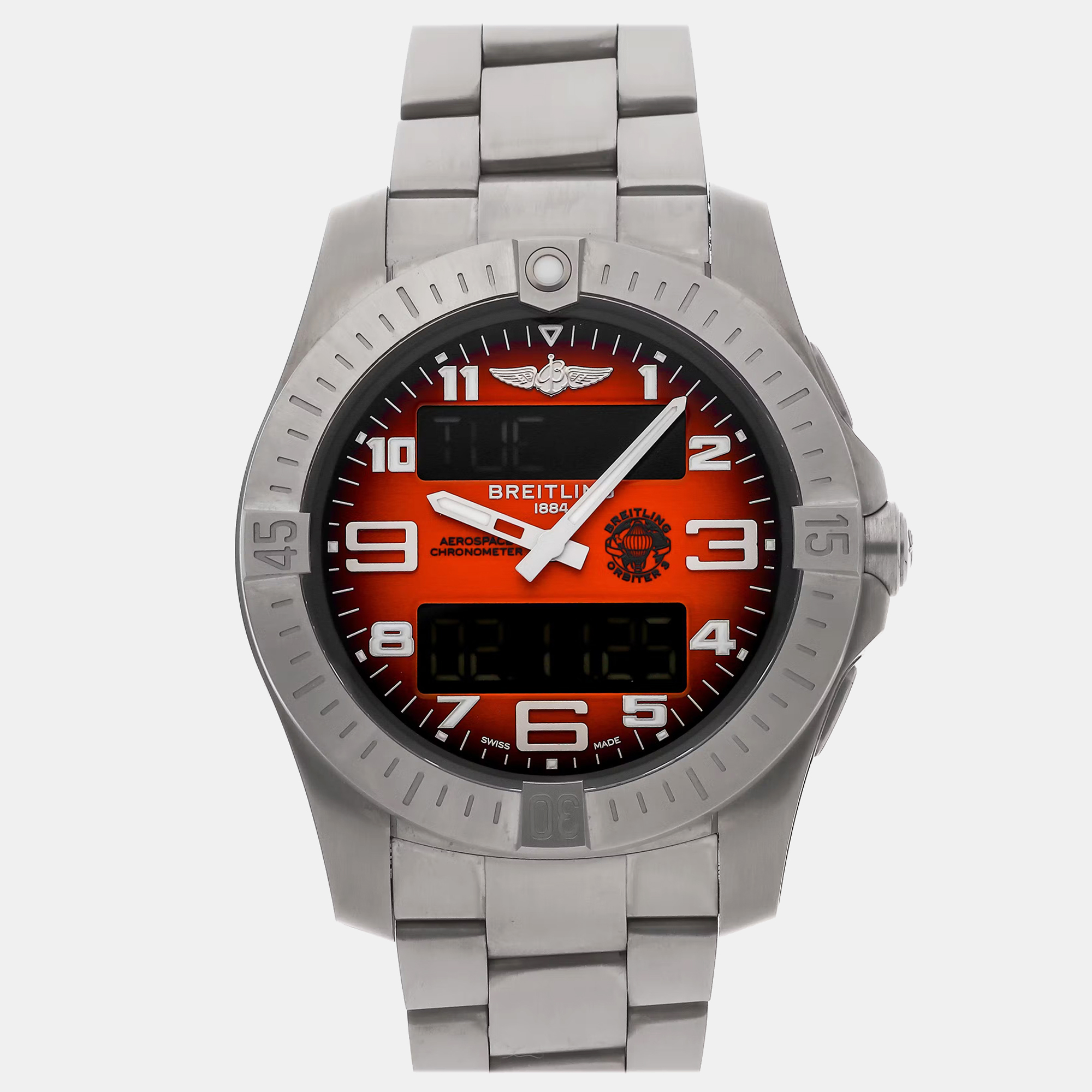 

Pre-Owned Breitling Aerospace B70 Orbiter 25th Anniversary EB70101A1O1E1, Orange