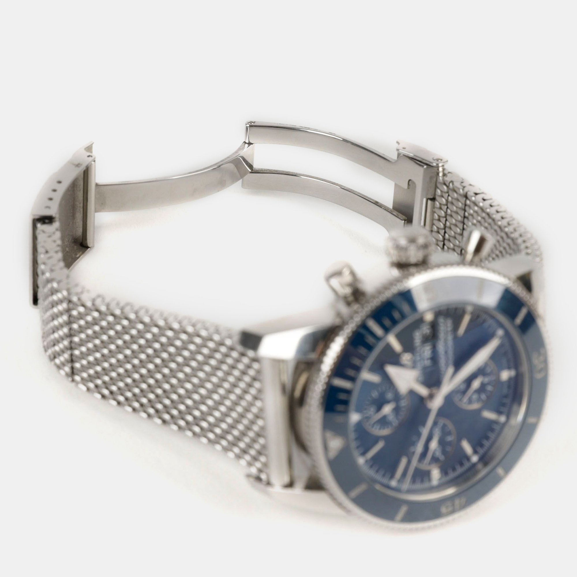 Breitling Blue Stainless Steel Superocean Heritage A13313161C1A1 Automatic Men`s Wristwatch 44 mm 