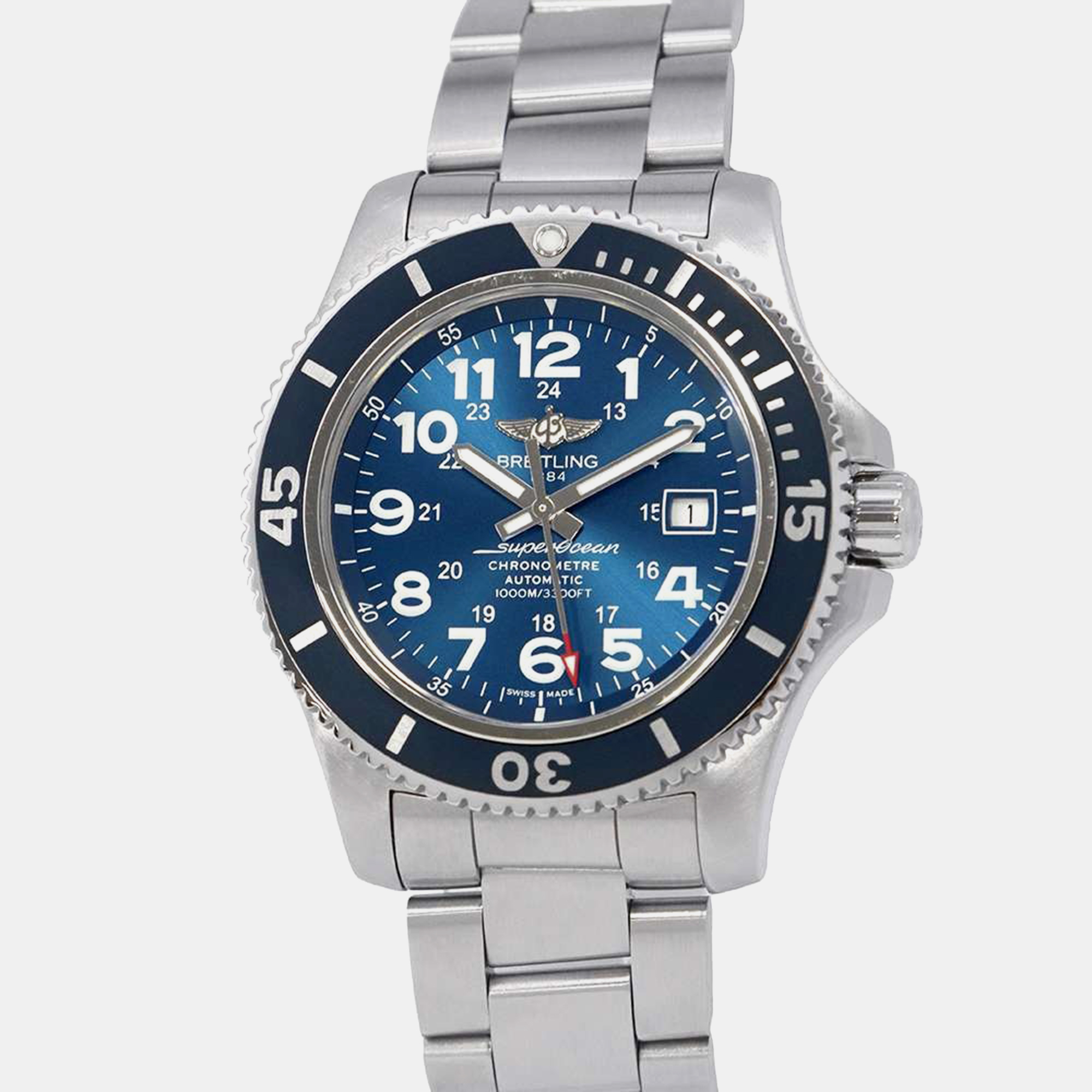 

Breitling Blue Stainless Steel Superocean II Automatic Men's Wristwatch 44 mm