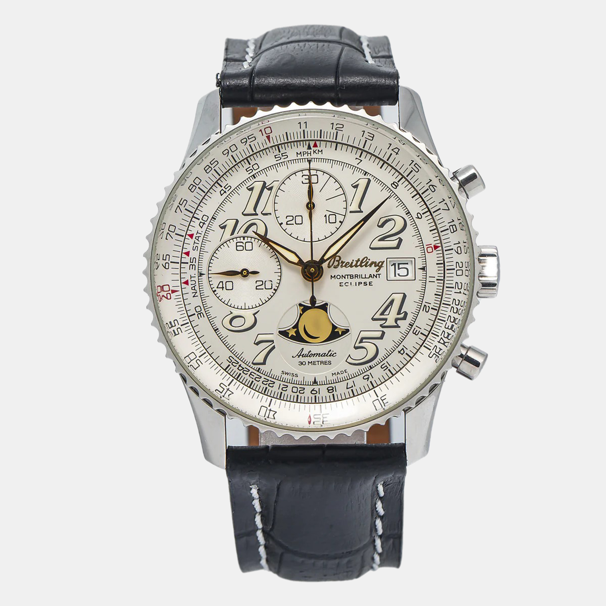 

Breitling Montbrillant A43030 White Dial Stainless Steel Automatic Men's Wristwatch 41 mm