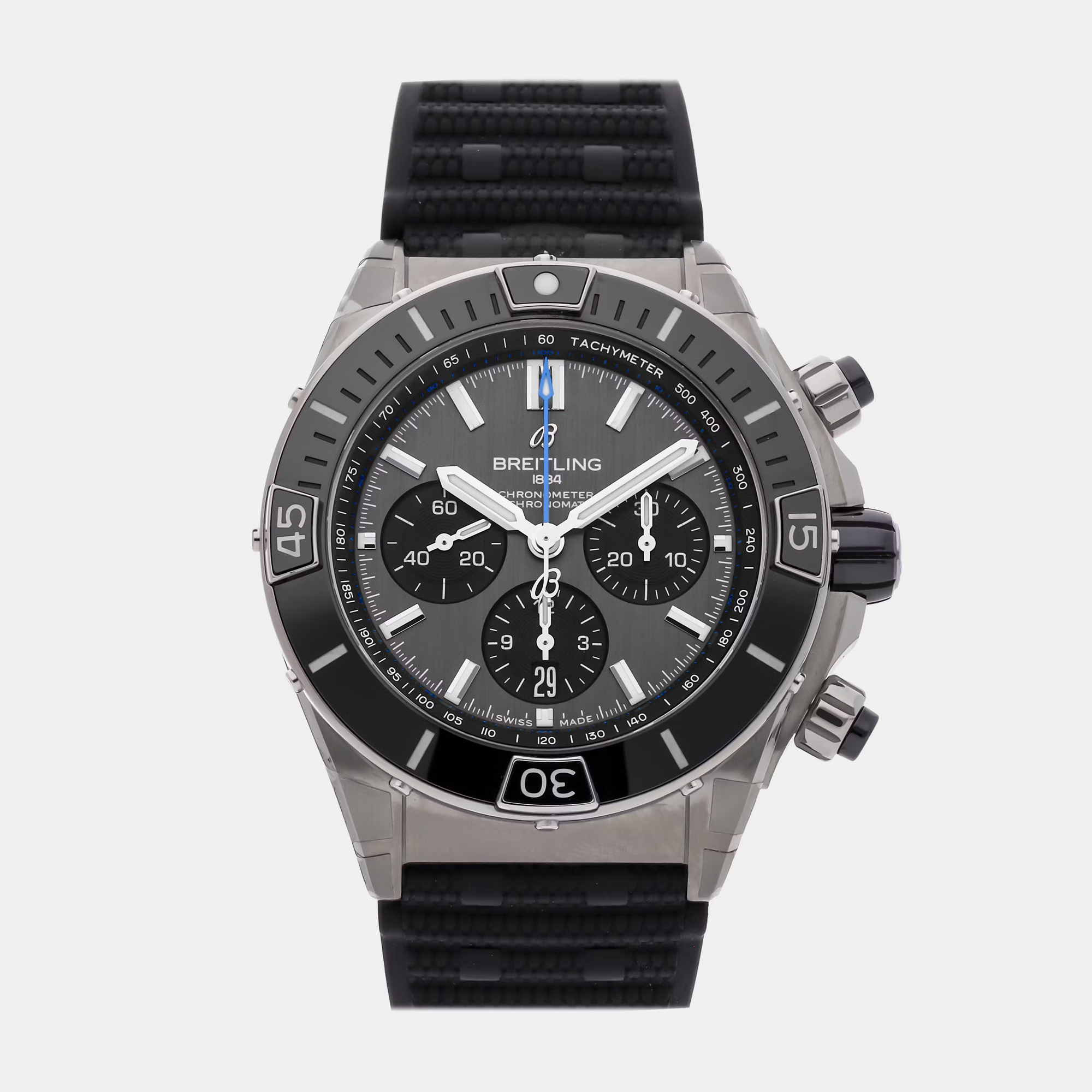 Pre-owned Breitling Super Chronomat B01 Eb0136251m1s1 In Gray