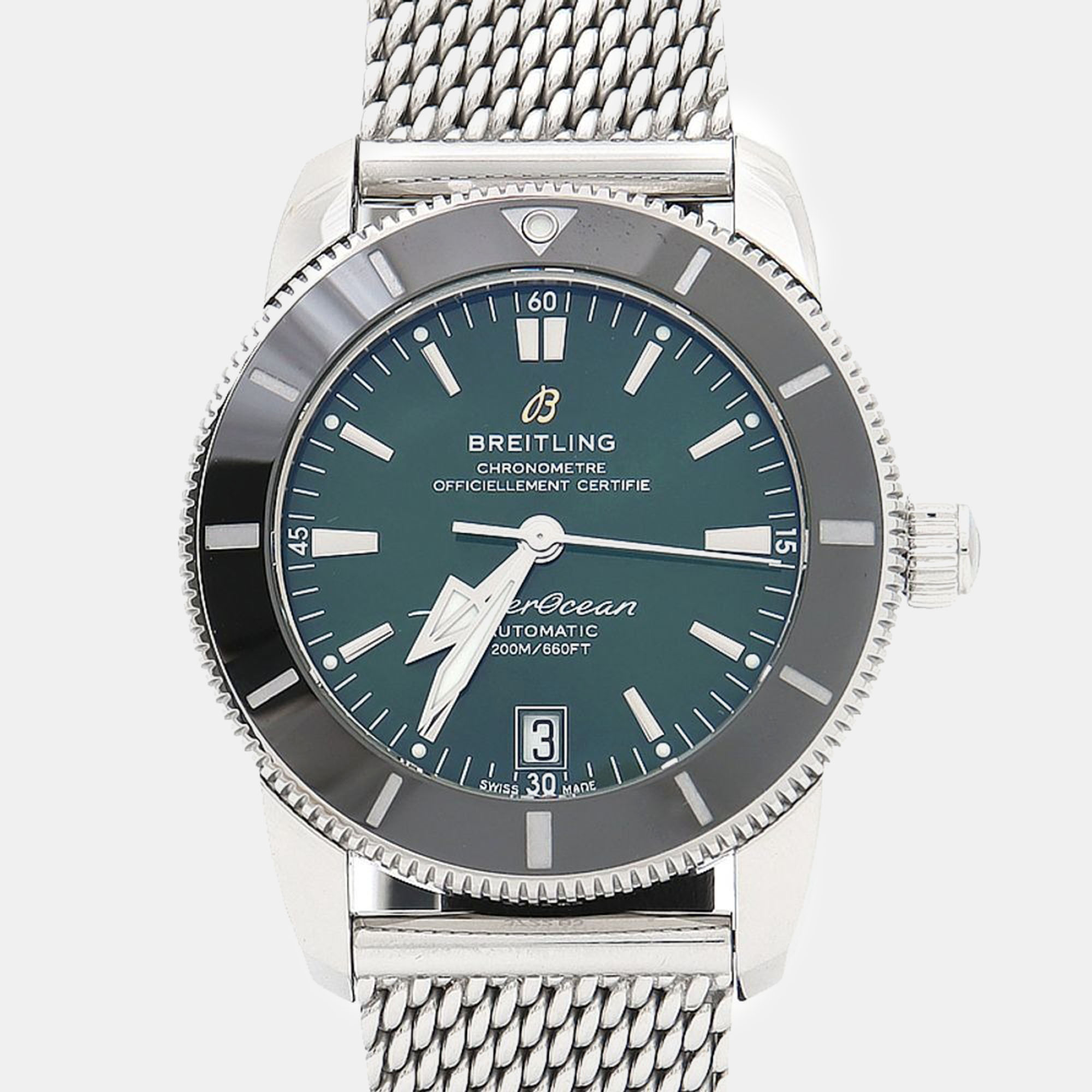 

Breitling Superocean Heritage AB2010 Automatic Green Stainless Steel Men's Wristwatch 42 mm
