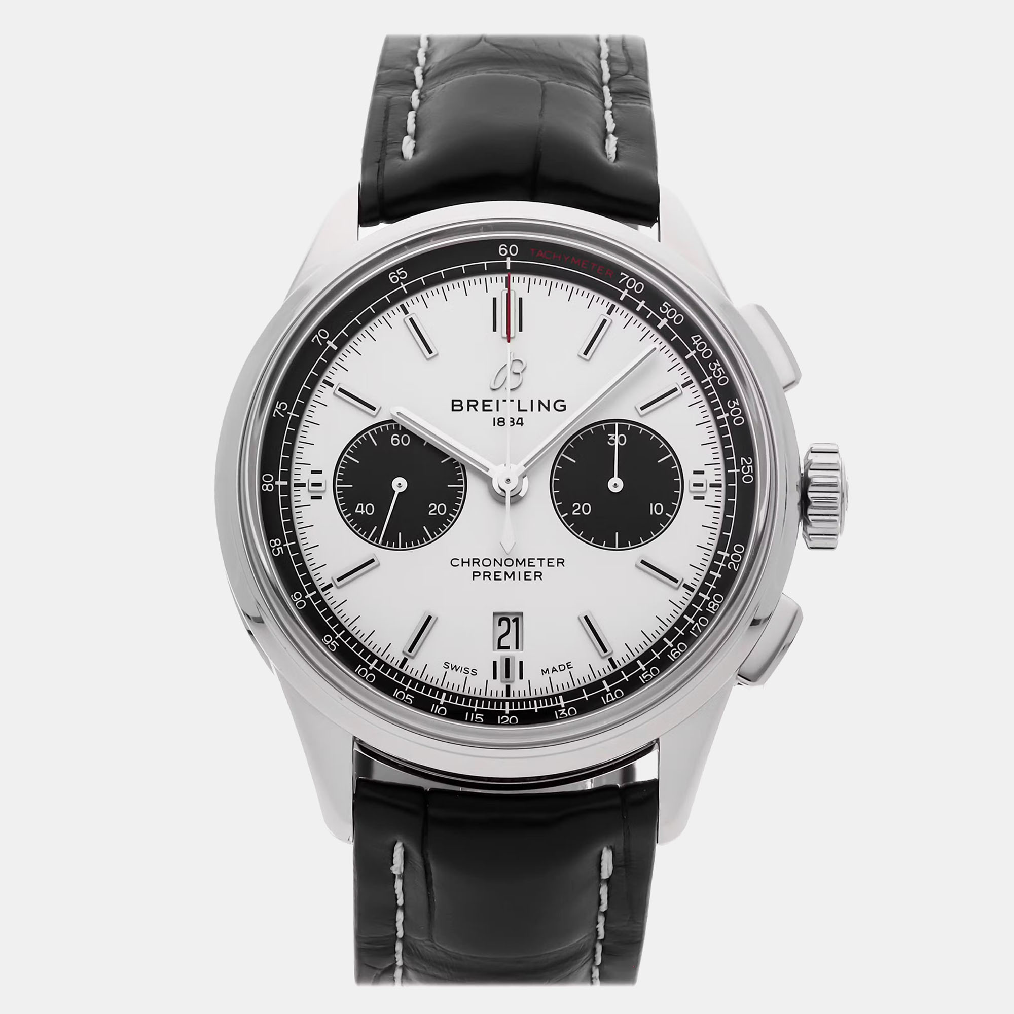

Pre-Owned Breitling Premier B01 Chronograph AB0118221G1P1, Silver