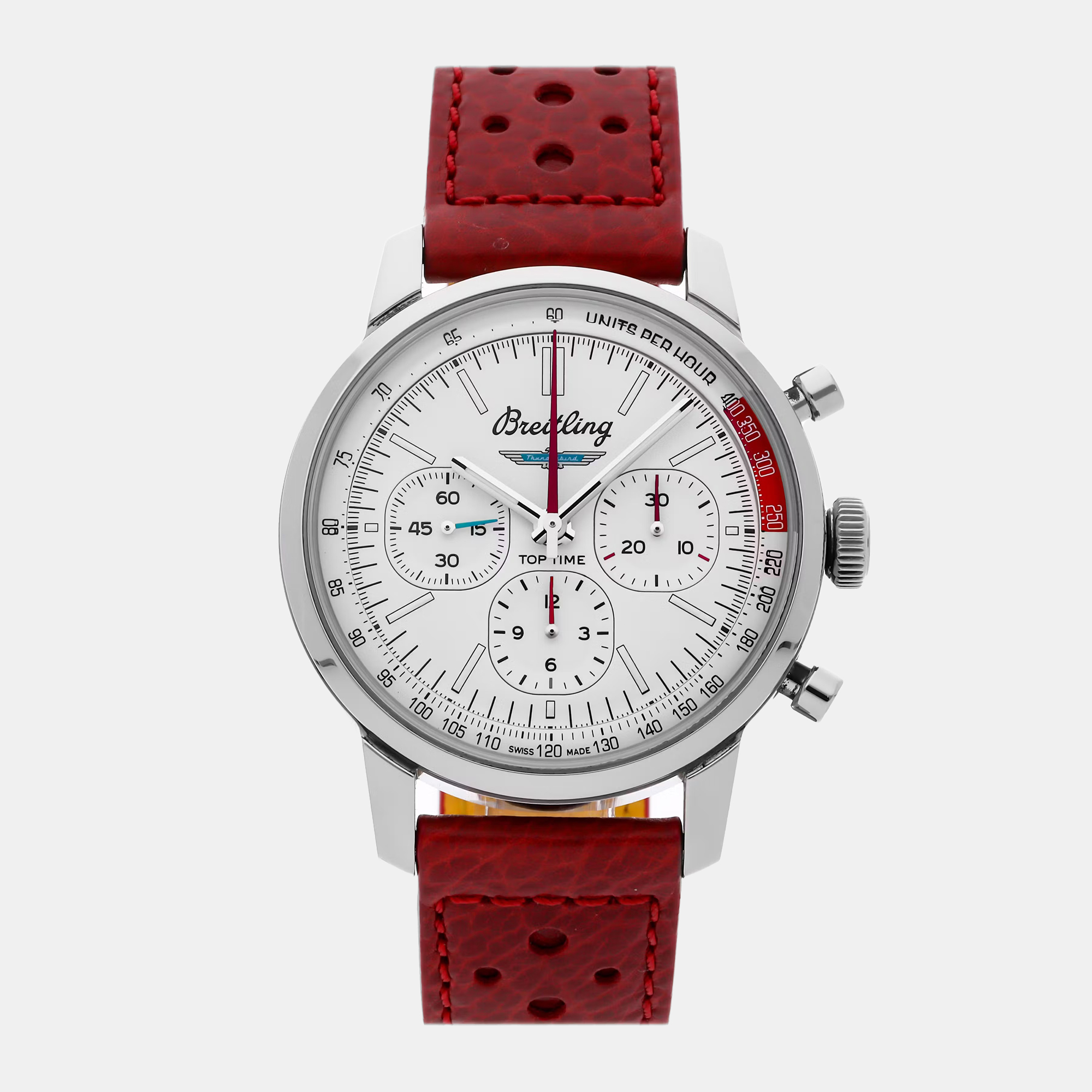 

Pre-Owned Breitling Top Time B01 Ford Thunderbird AB01766A1A1X1 Automatic Red Men's Wristwatch, White